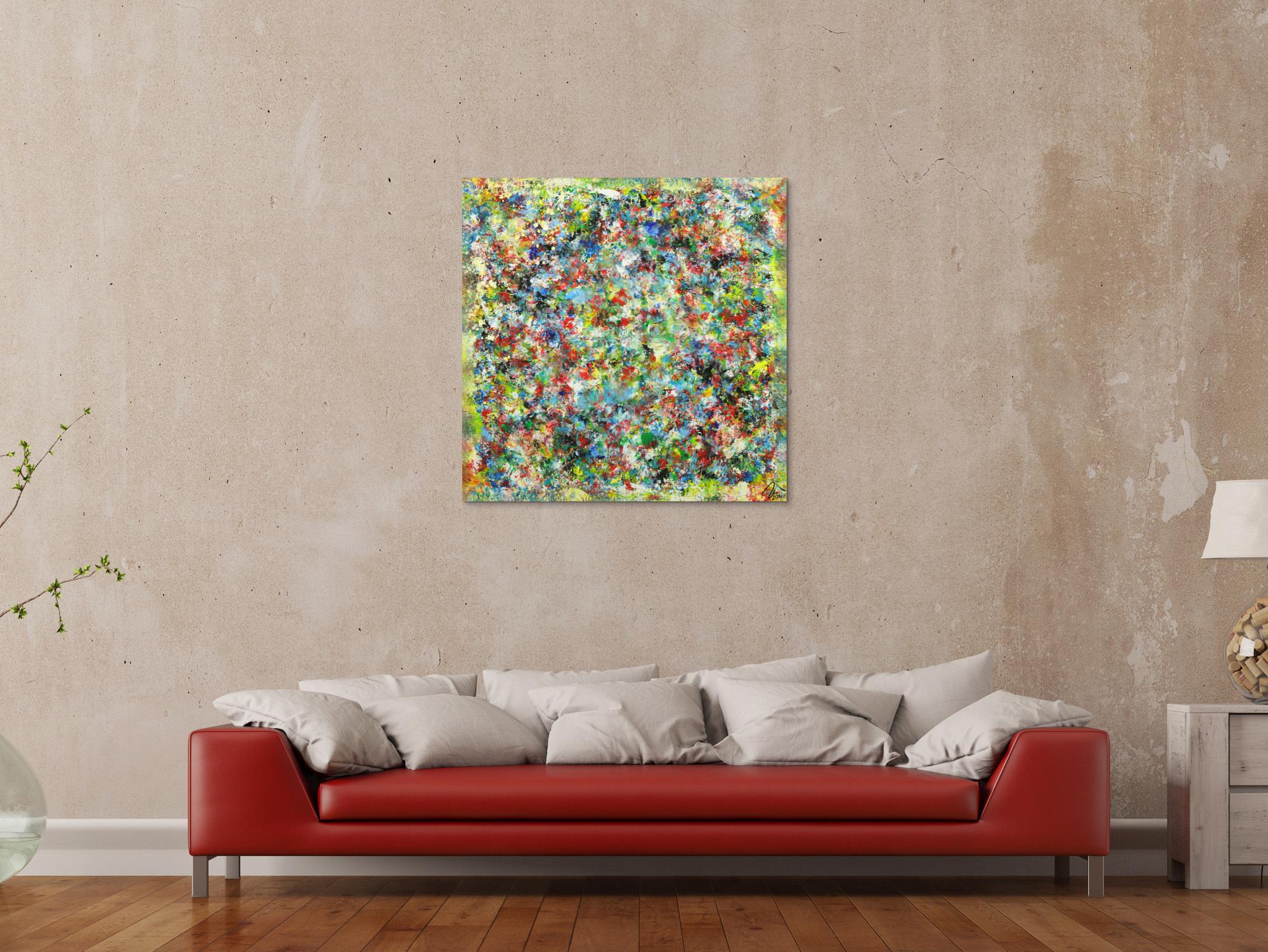 Abstraktes Gemälde Mischtechnik handgemalt hochformat