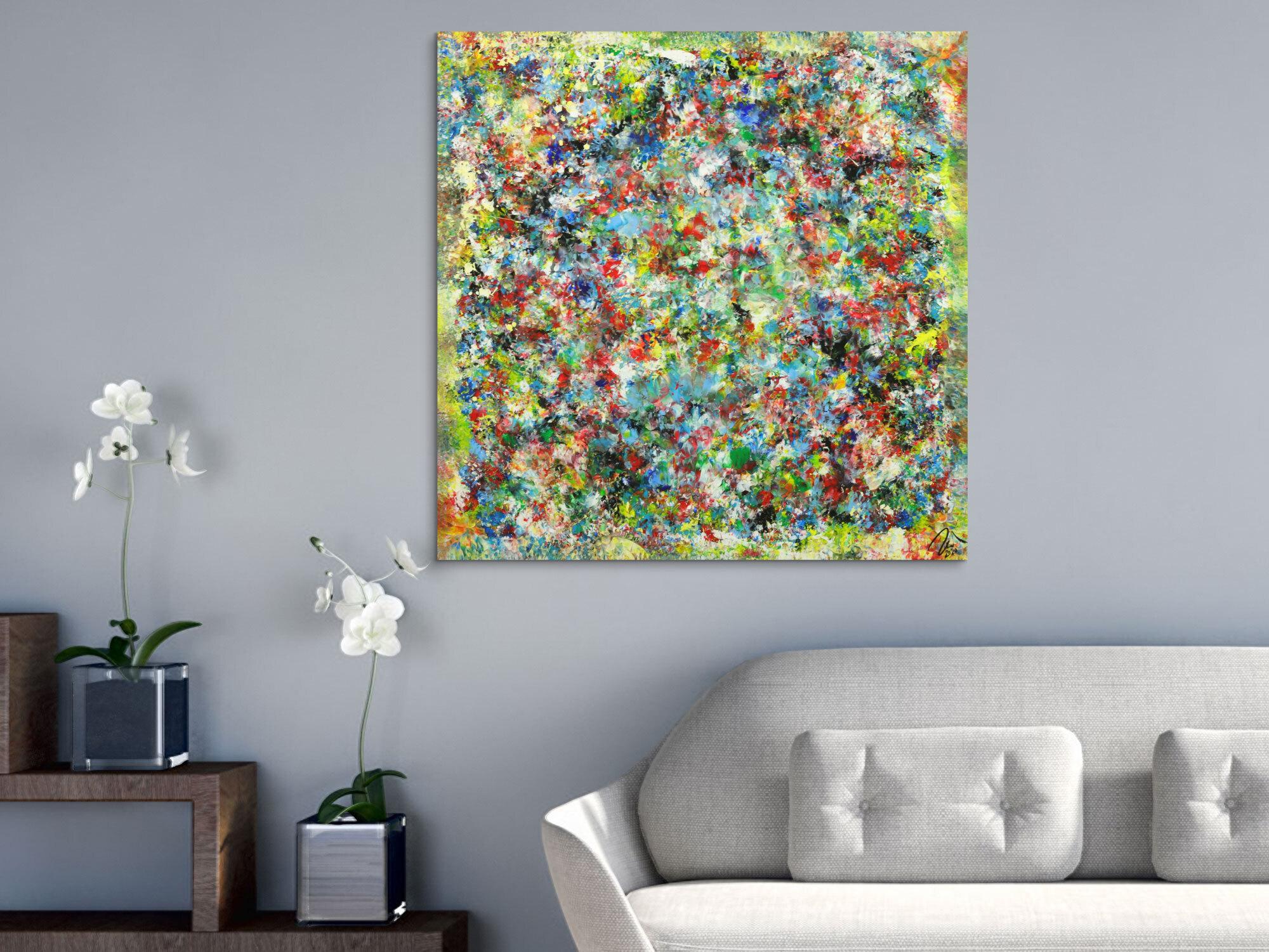 Abstraktes Gemälde Mischtechnik handgemalt hochformat