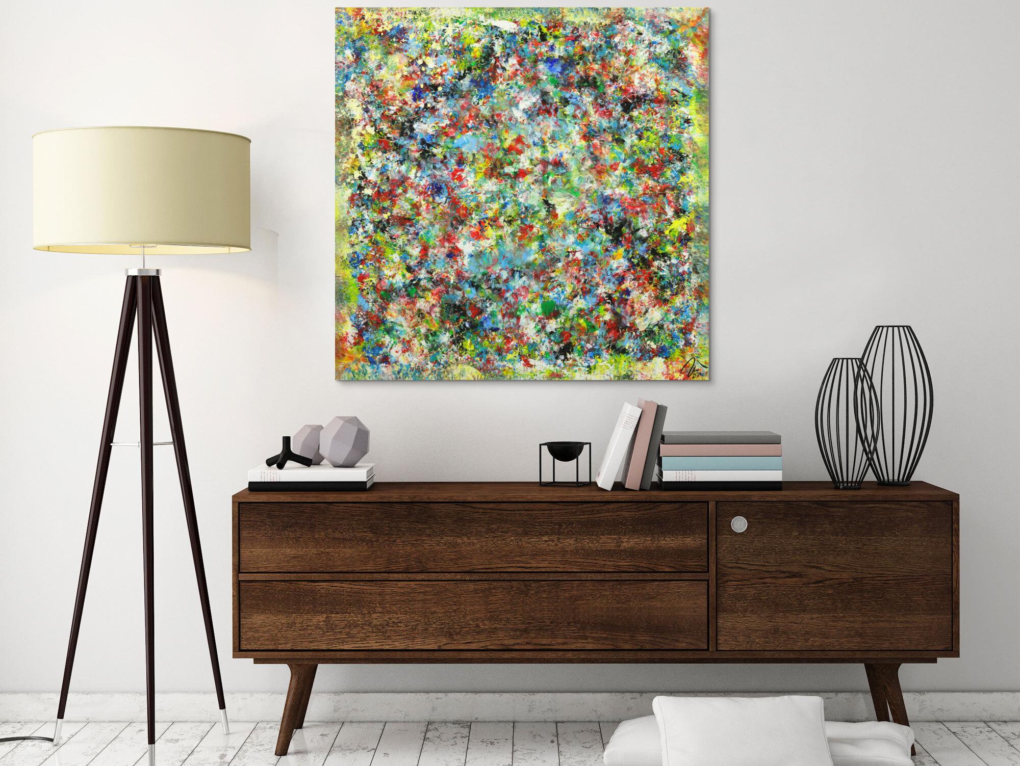 Abstraktes Gemälde Mischtechnik handgemalt hochformat