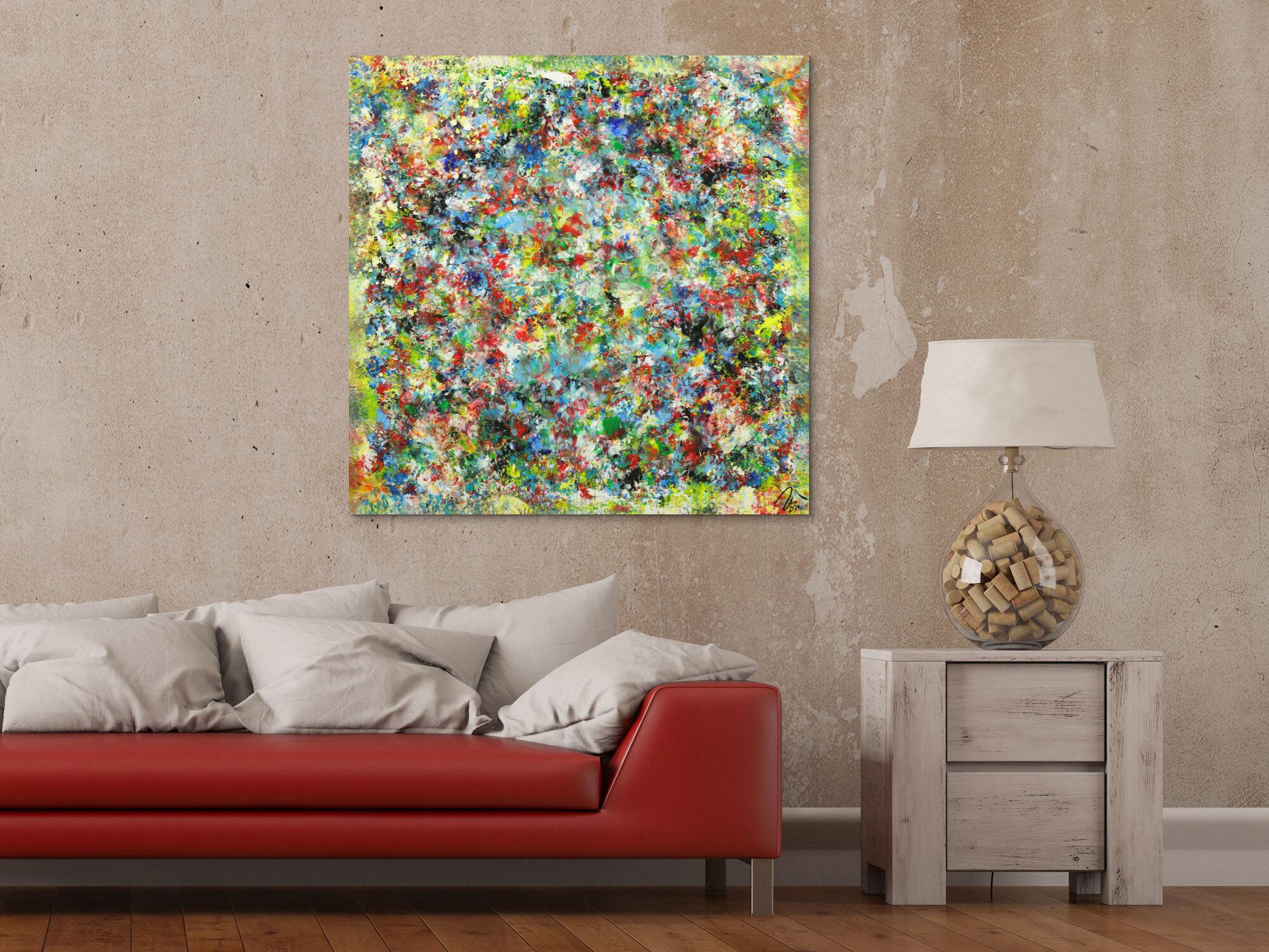 Abstraktes Gemälde Mischtechnik handgemalt hochformat