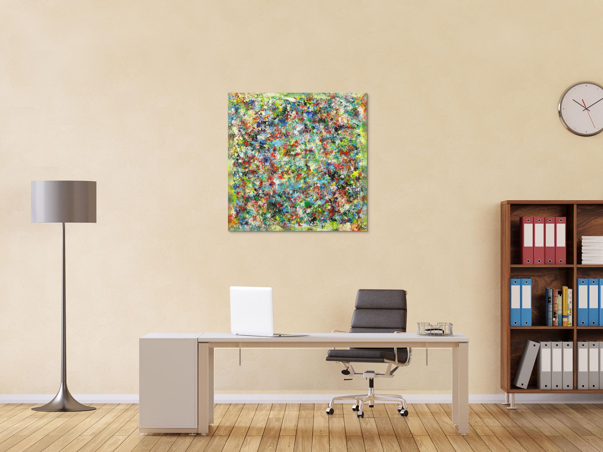 Abstraktes Gemälde Mischtechnik handgemalt hochformat