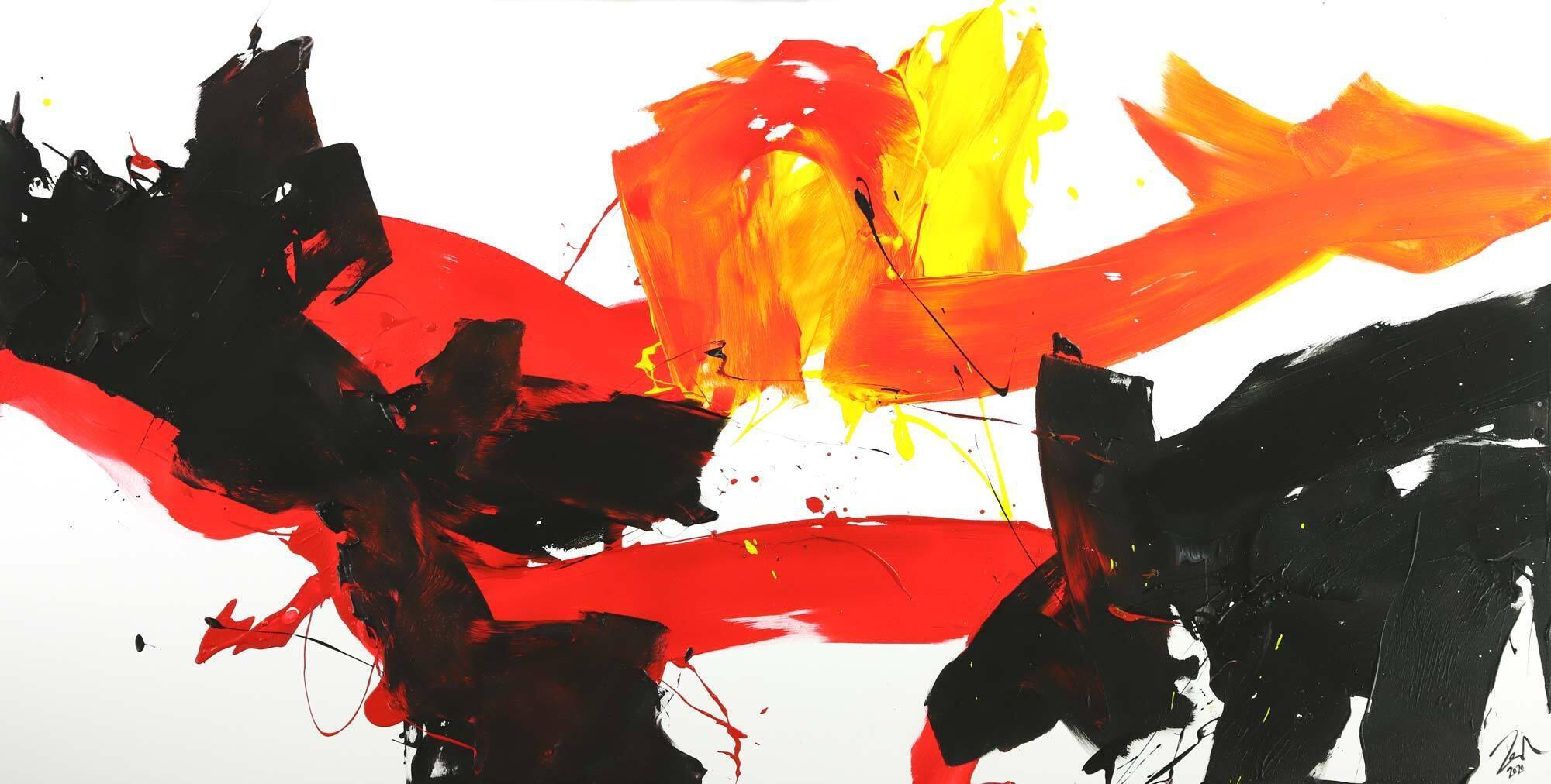 Abstraktes Gemälde Spachteltechnik grau weiß handgemalt Modern Art