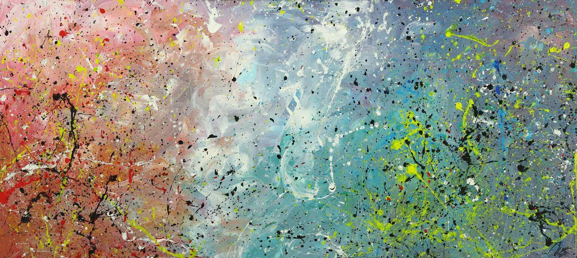 Abstraktes Gemälde auf Leinwand handgemalt Modern Art Action Painting