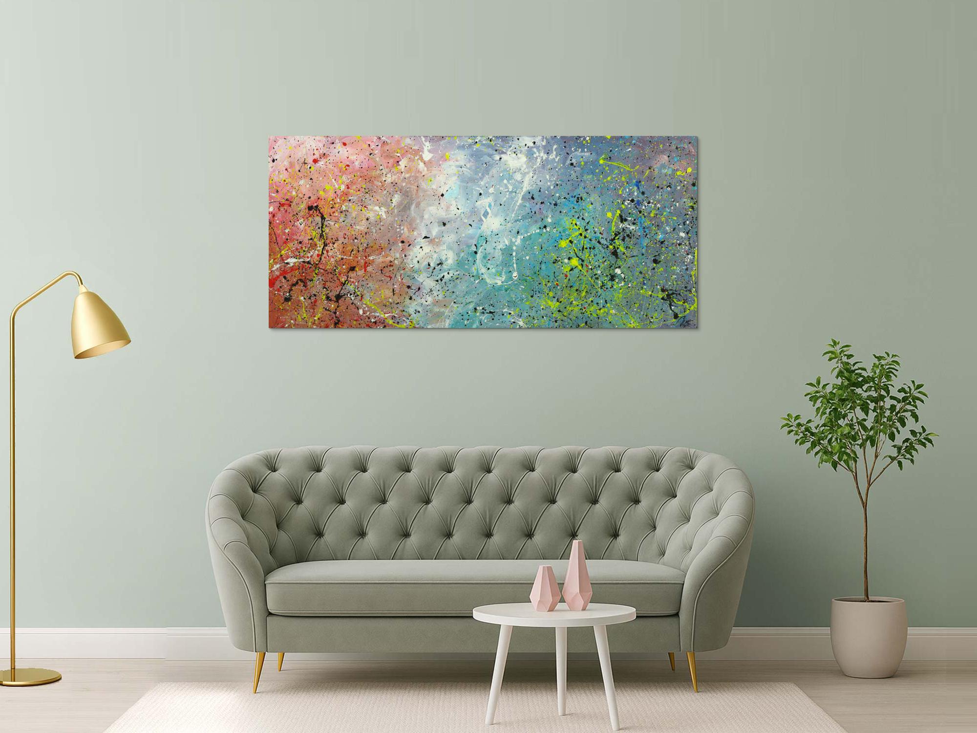 Abstraktes Gemälde auf Leinwand handgemalt Modern Art Action Painting