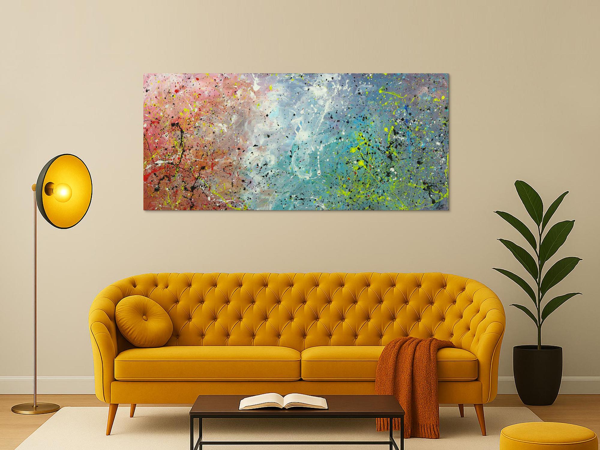 Abstraktes Gemälde auf Leinwand handgemalt Modern Art Action Painting