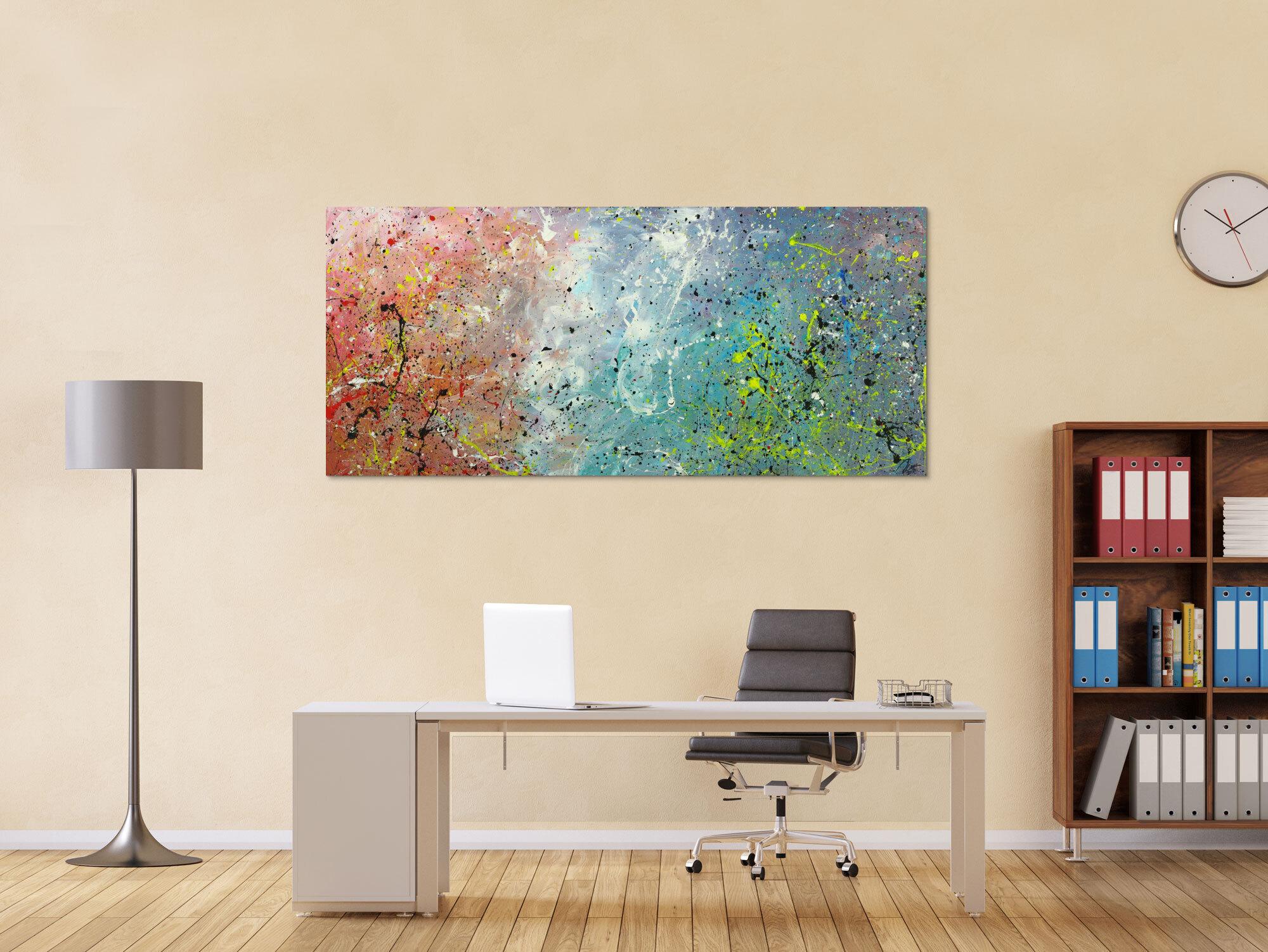 Abstraktes Gemälde auf Leinwand handgemalt Modern Art Action Painting