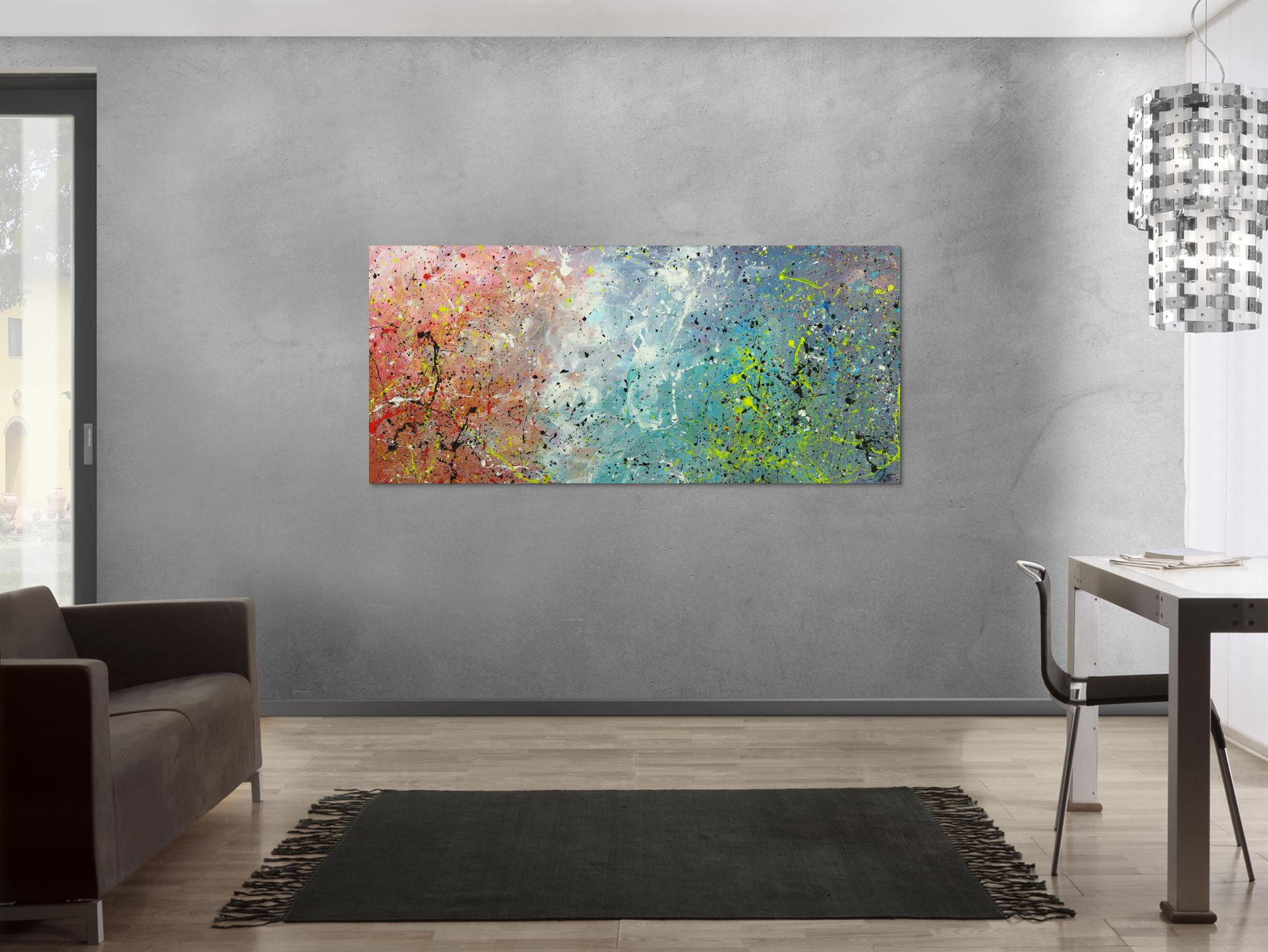 Abstraktes Gemälde auf Leinwand handgemalt Modern Art Action Painting