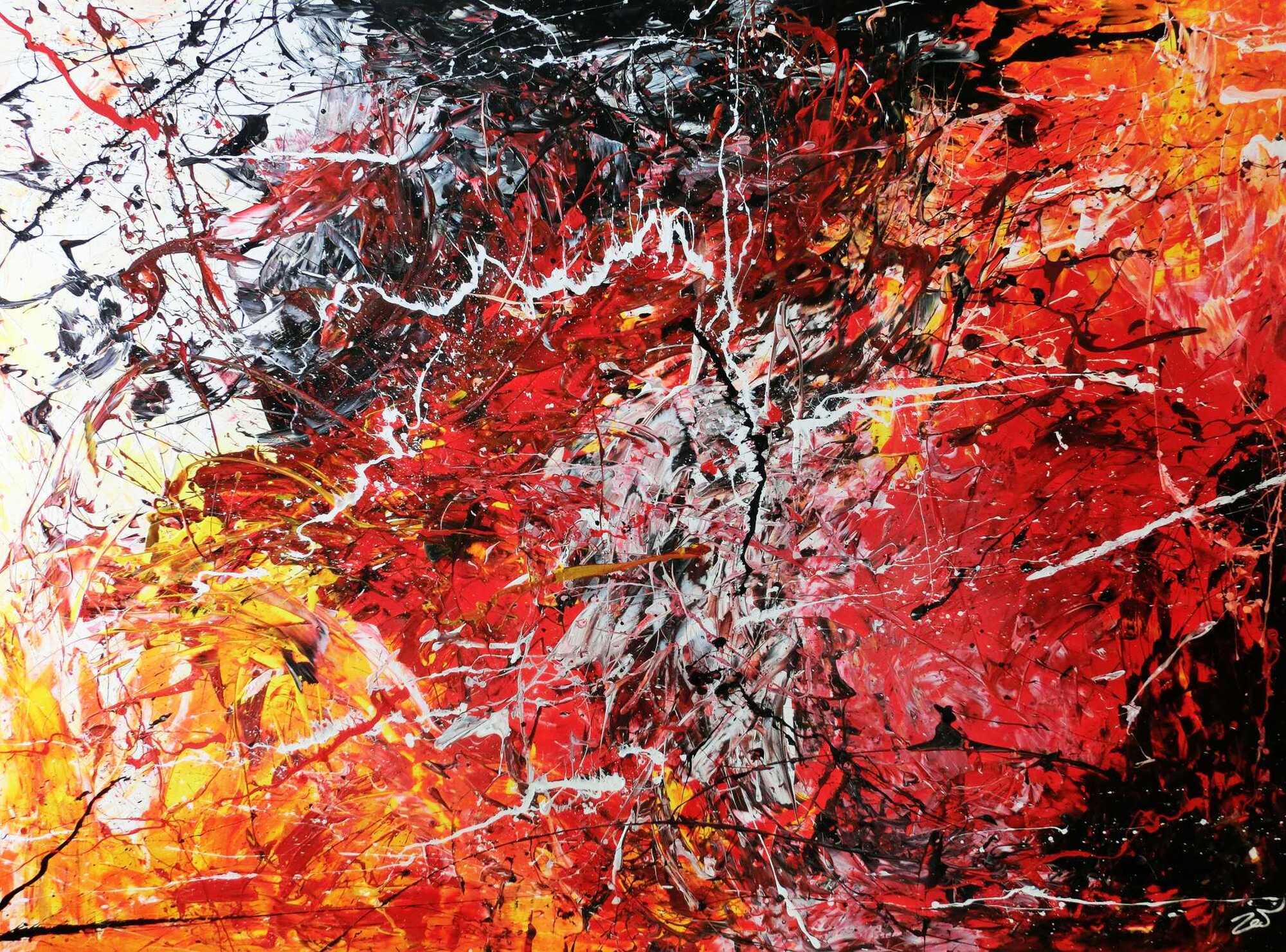 Abstraktes Acrylbild modern stilvoll und sehr groß