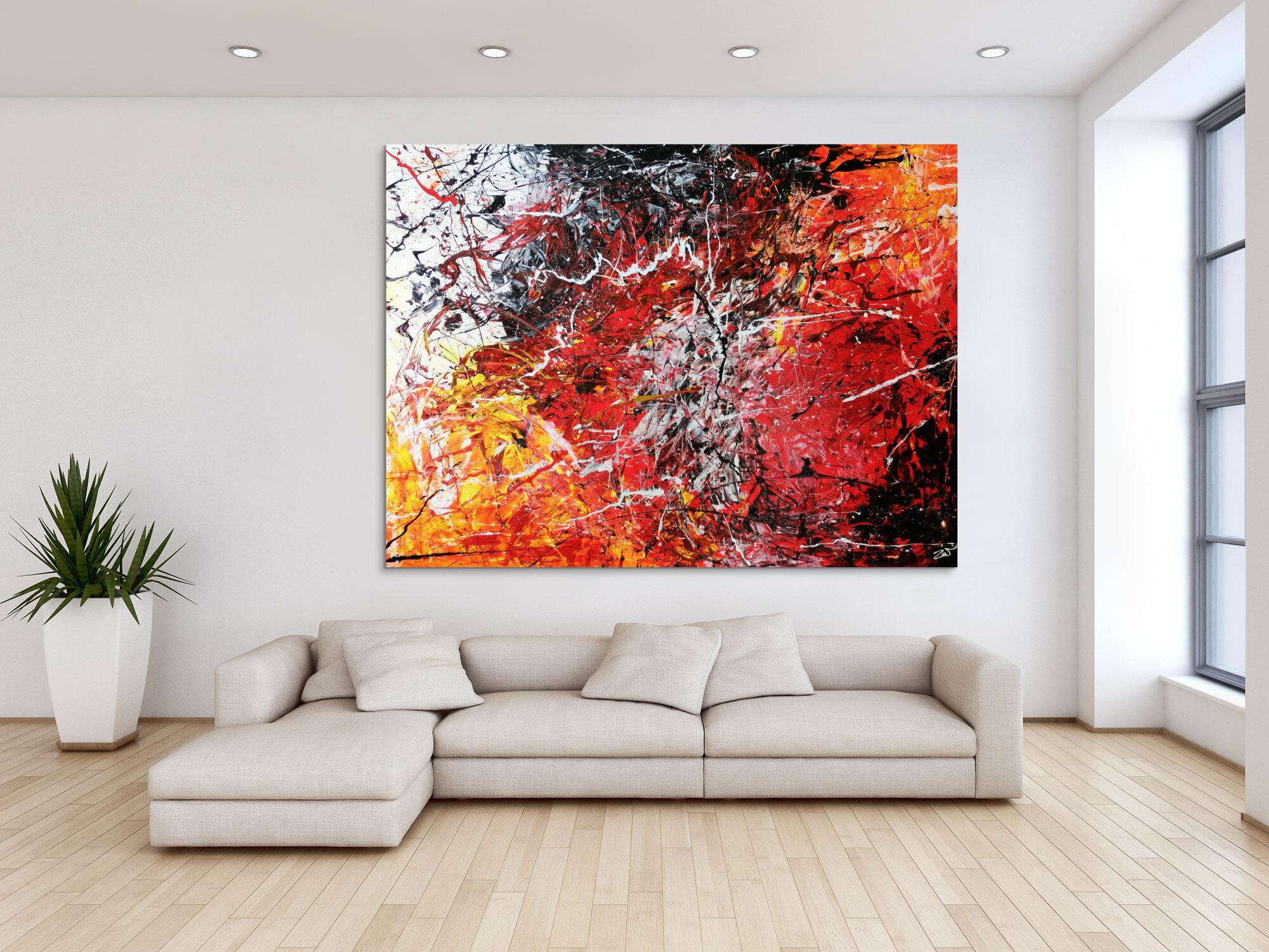 Abstraktes Acrylbild modern stilvoll und sehr groß 