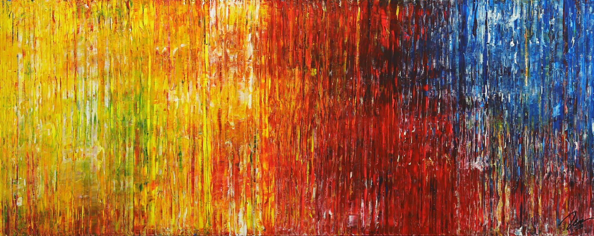 Abstraktes Gemälde auf Leinwand Acrylfarbe Handgemalt Spachteltechnik