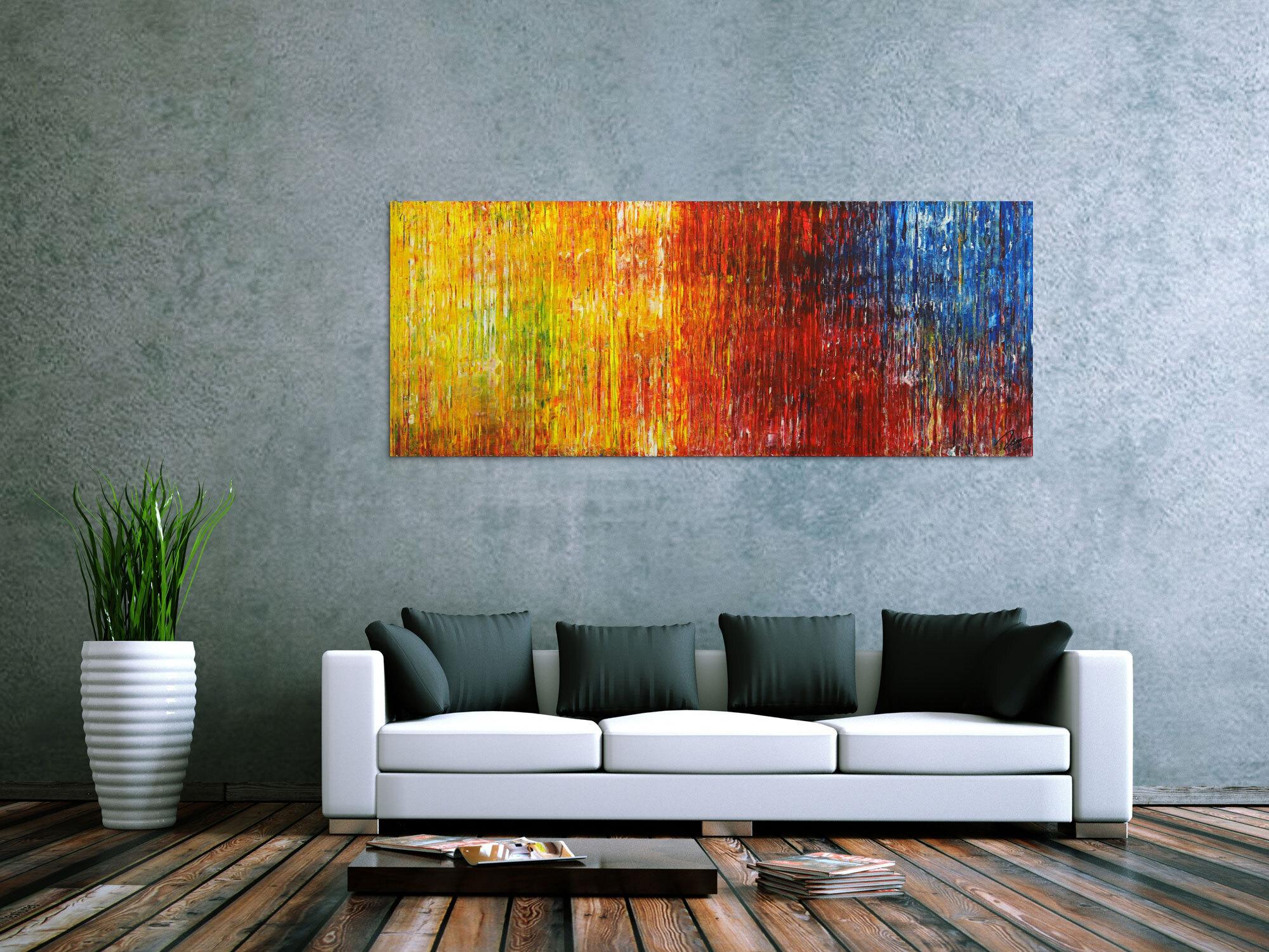 Abstraktes Gemälde auf Leinwand Acrylfarbe Handgemalt Spachteltechnik