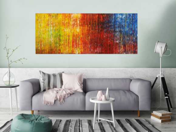 Abstraktes Gemälde auf Leinwand Acrylfarbe Handgemalt Spachteltechnik