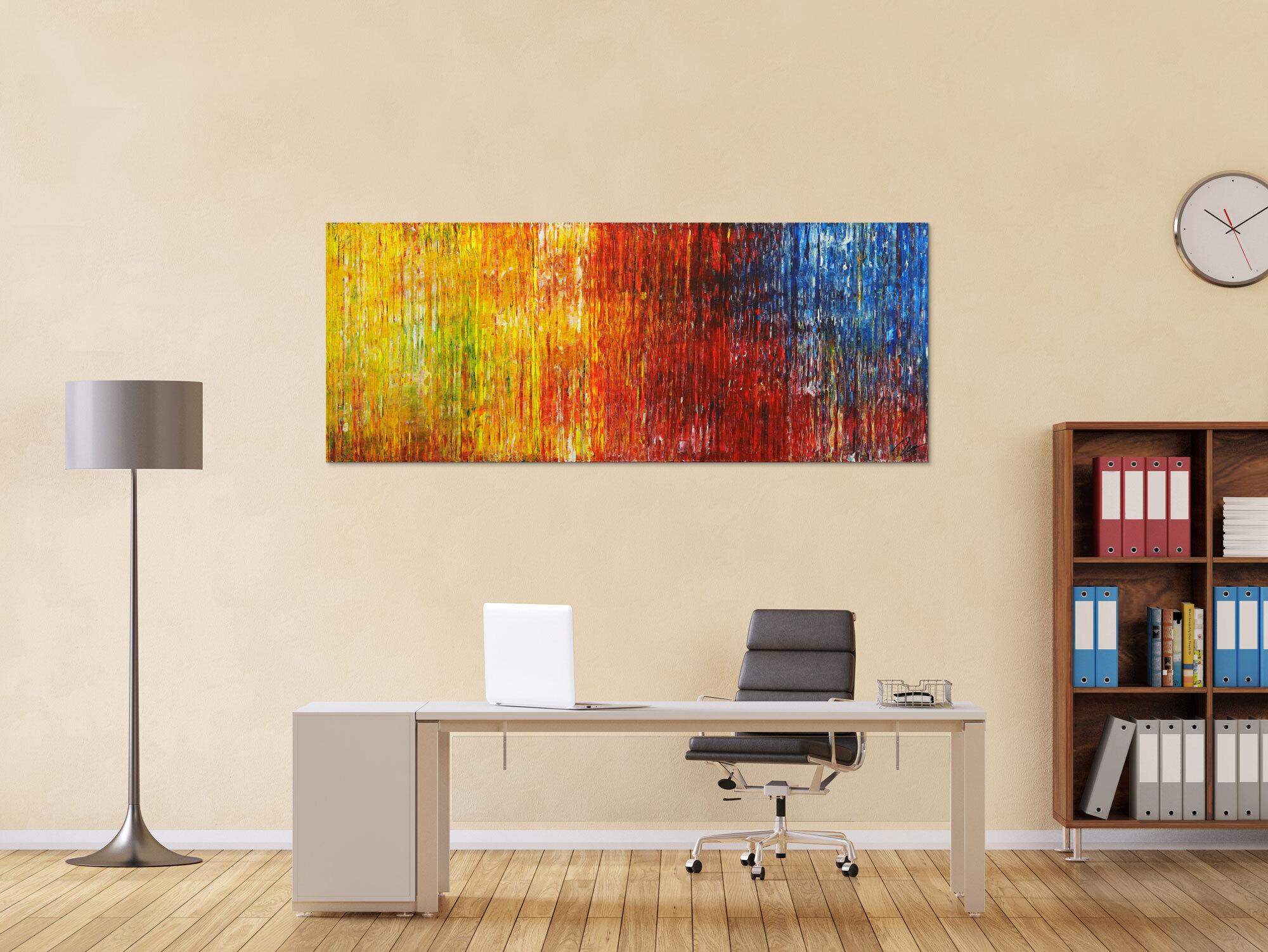 Abstraktes Gemälde auf Leinwand Acrylfarbe Handgemalt Spachteltechnik