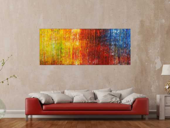 Abstraktes Gemälde auf Leinwand Acrylfarbe Handgemalt Spachteltechnik