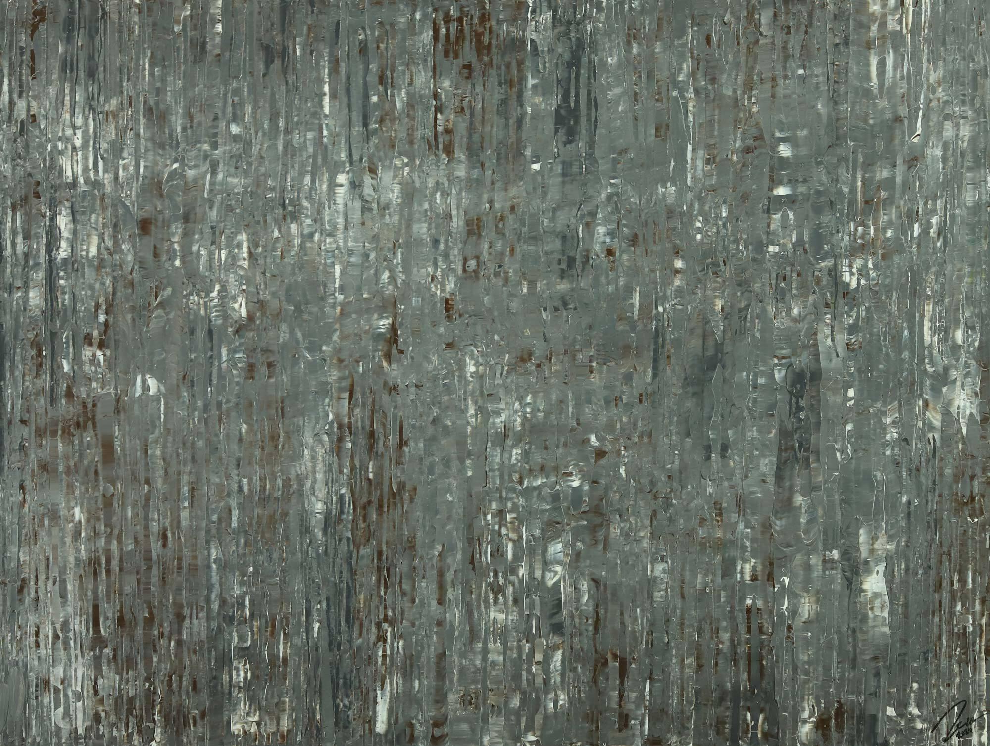 Abstraktes Gemälde handgemalt grau braun weiß Modern Art Leinwand