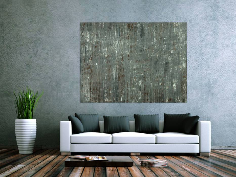 Hochwertige Kunst Auf Leinwand Abstraktes Gemalde Handgemalt Grau Braun Weiss Modern Art Leinwand In 1x160cm Von Alex Zerr