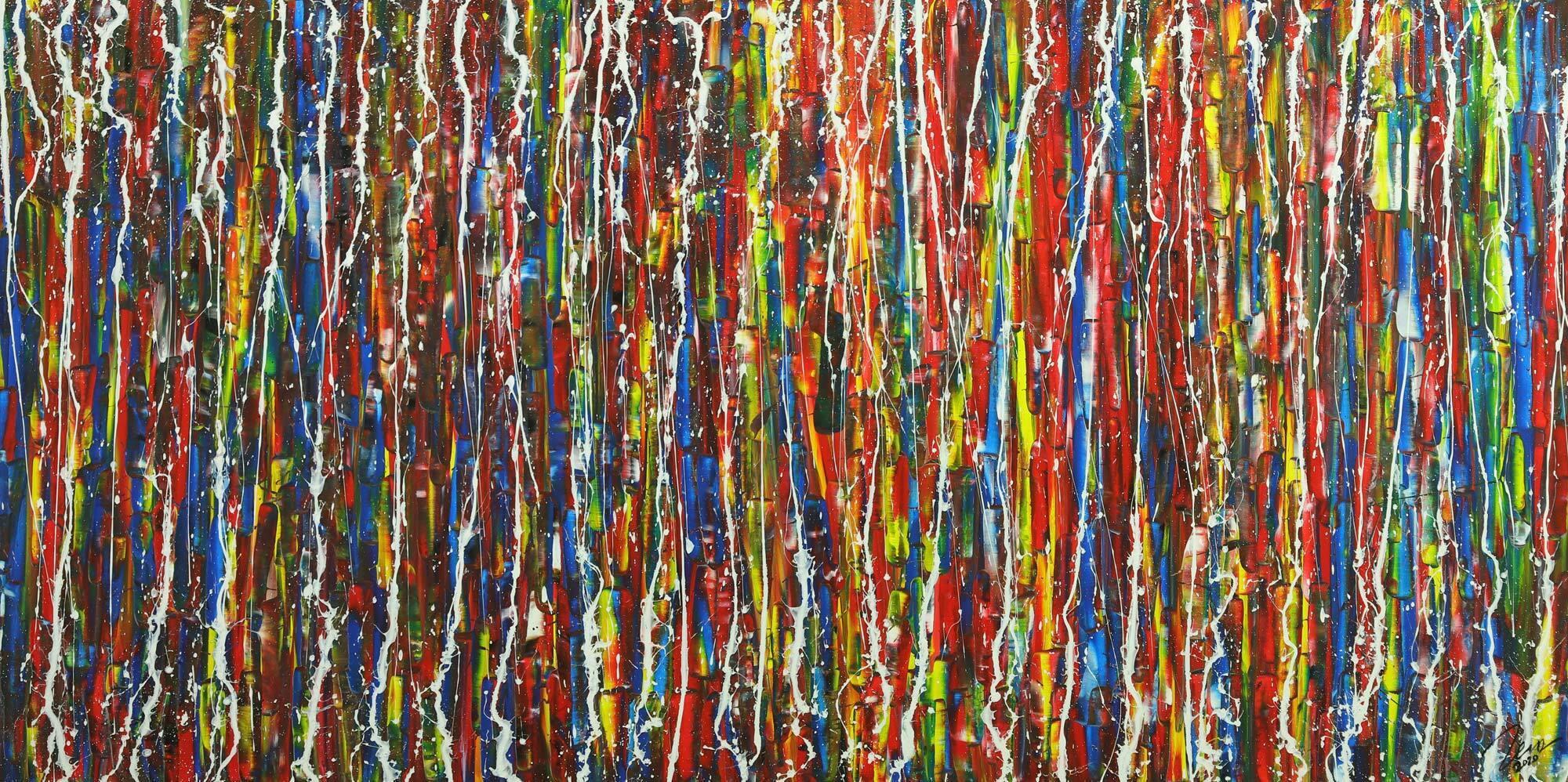 Abstraktes Acrylbild auf Leinwand Spachteltechnik Action Painting Monder Art