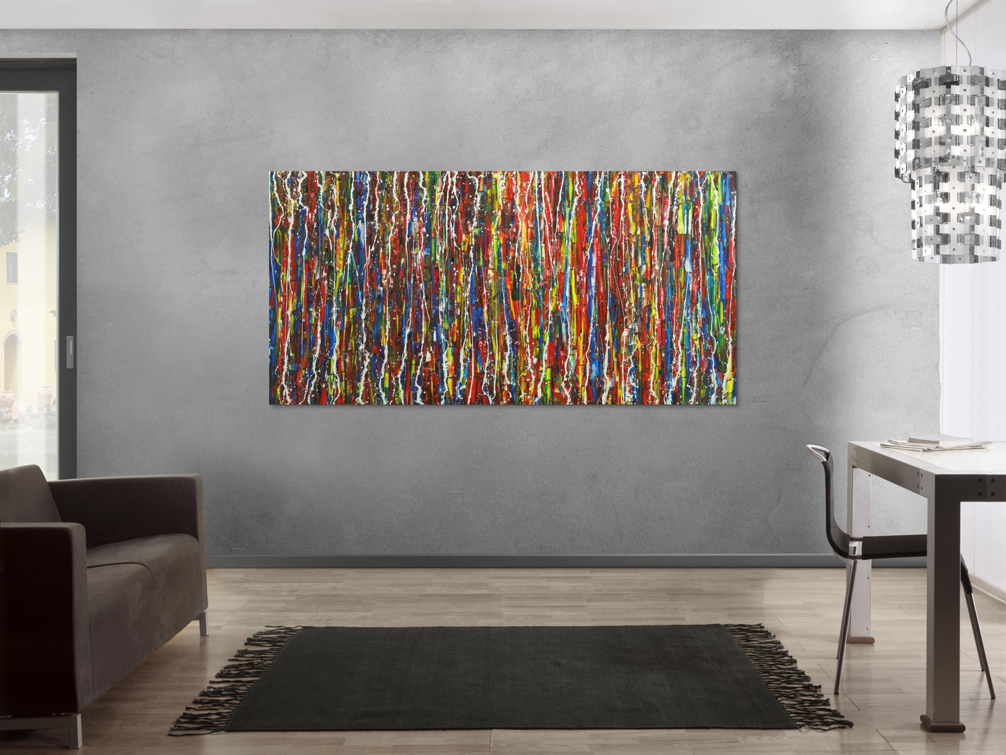 Abstraktes Acrylbild auf Leinwand Spachteltechnik Action Painting Monder Art