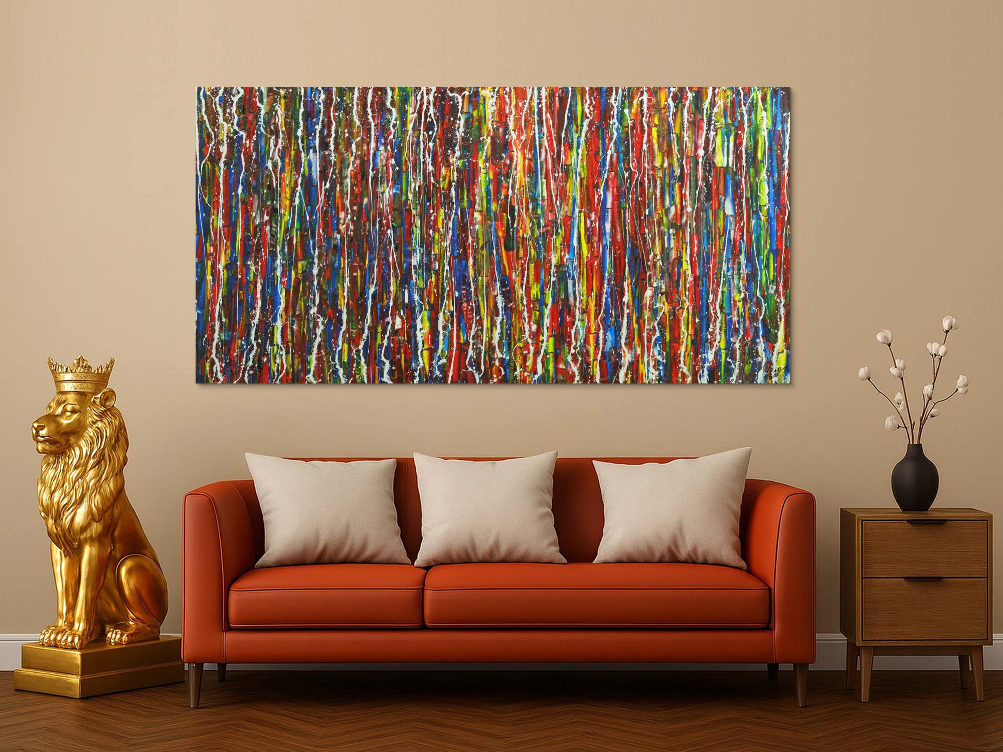 Abstraktes Acrylbild auf Leinwand Spachteltechnik Action Painting Monder Art