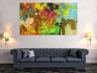Abstraktes Gemälde Mischtechnik Acryl Rost sehr bunt Modern Art auf Leinwand