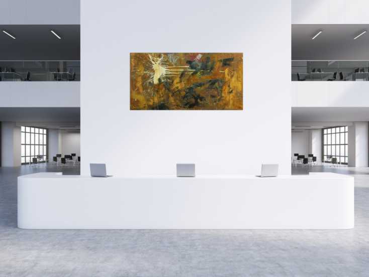 #1692 Abstraktes Gemälde aus Rost Mischtechnik grobe Struktur Modern Art 100x200cm von Alex Zerr