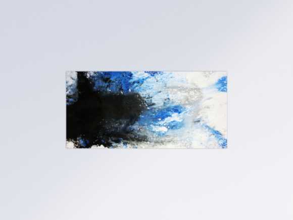 Modernes Acrylbild abstrakt weiß/blau