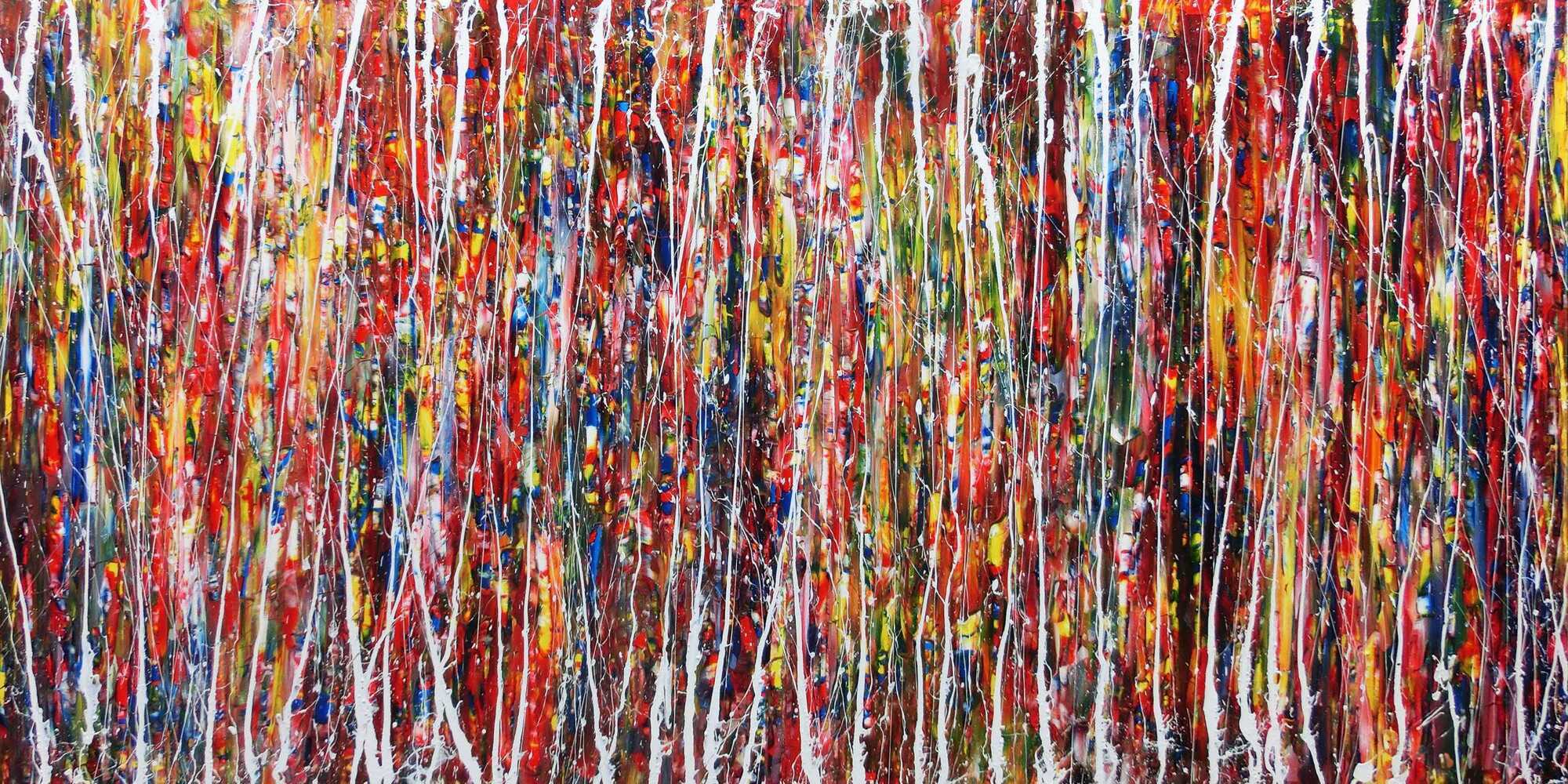 Abstraktes Acrylbild XXL bunt modern