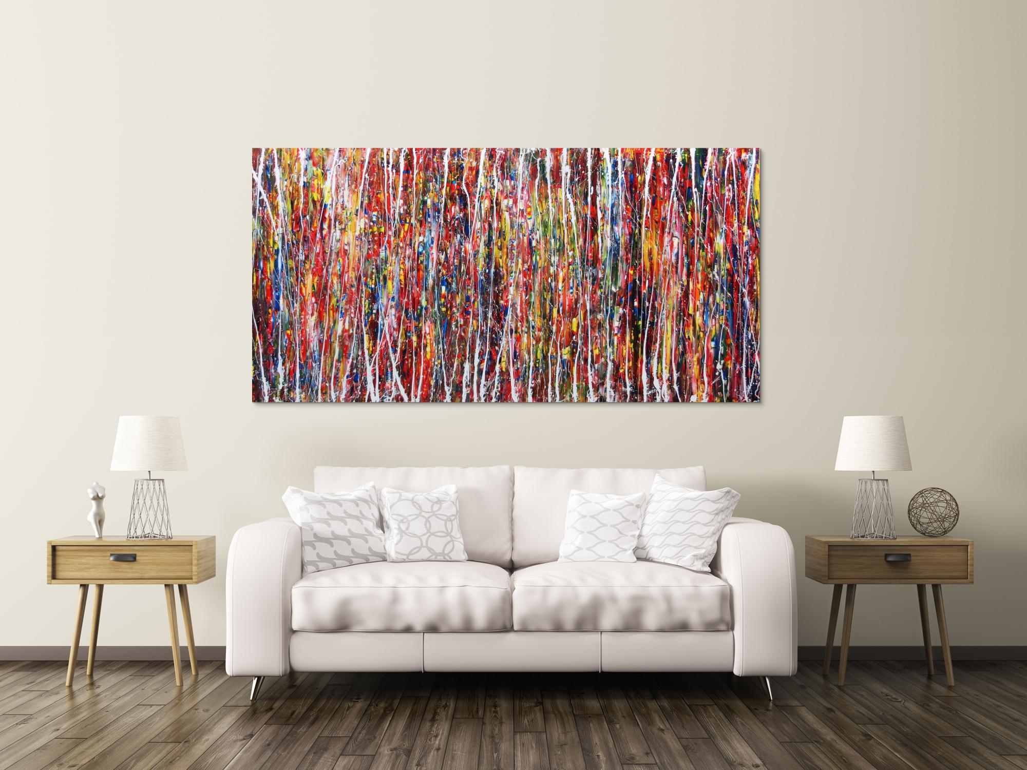 Abstraktes Acrylbild XXL bunt modern