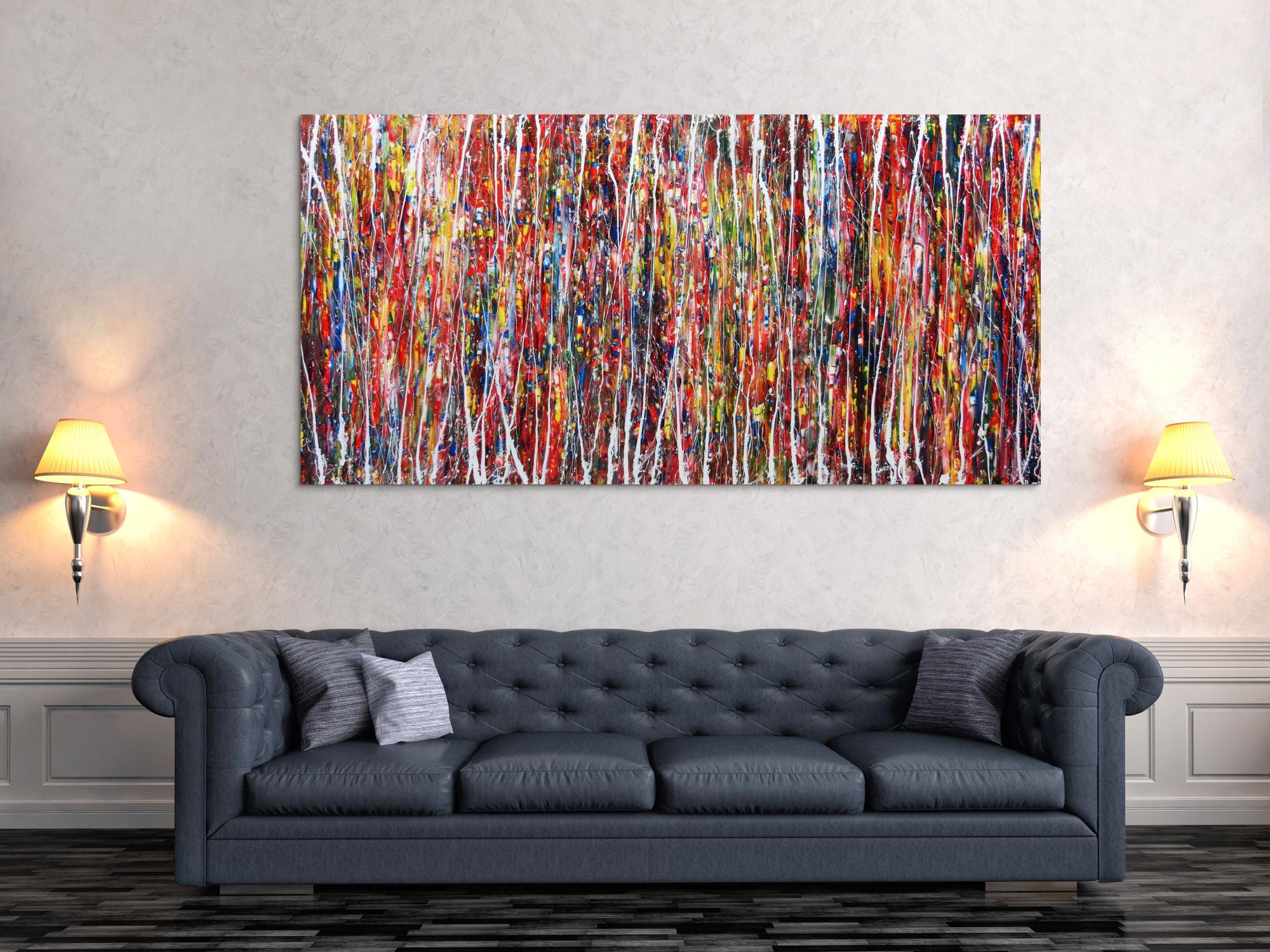 Abstraktes Acrylbild XXL bunt modern