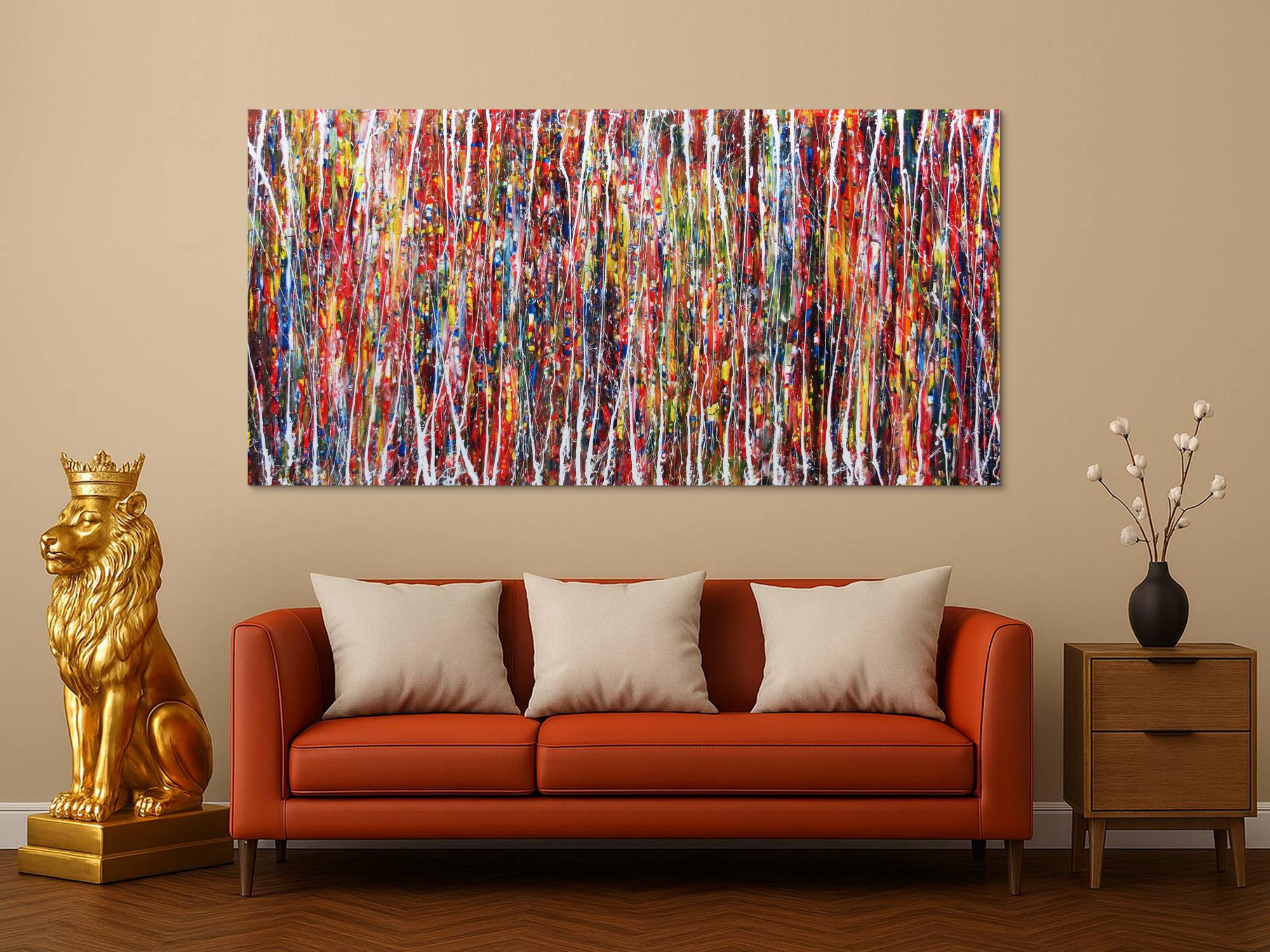 Abstraktes Acrylbild XXL bunt modern