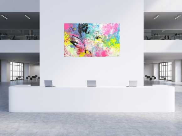 Abstraktes Gemälde Action Painting Modern Art Handgemalt bunt auf Leinwand