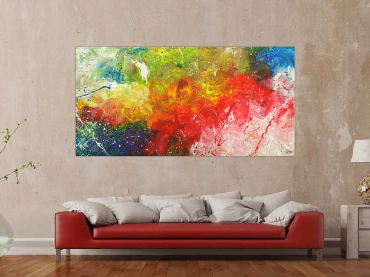 Gemälde Bilder Leinwand 5 Teile Abstrakt 120x91 92869_MK 100% Handgemalt