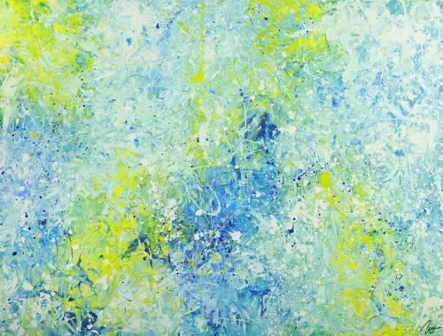 Abstraktes Acrylbild modernes Gemälde auf Leinwand sehr groß Action Painting