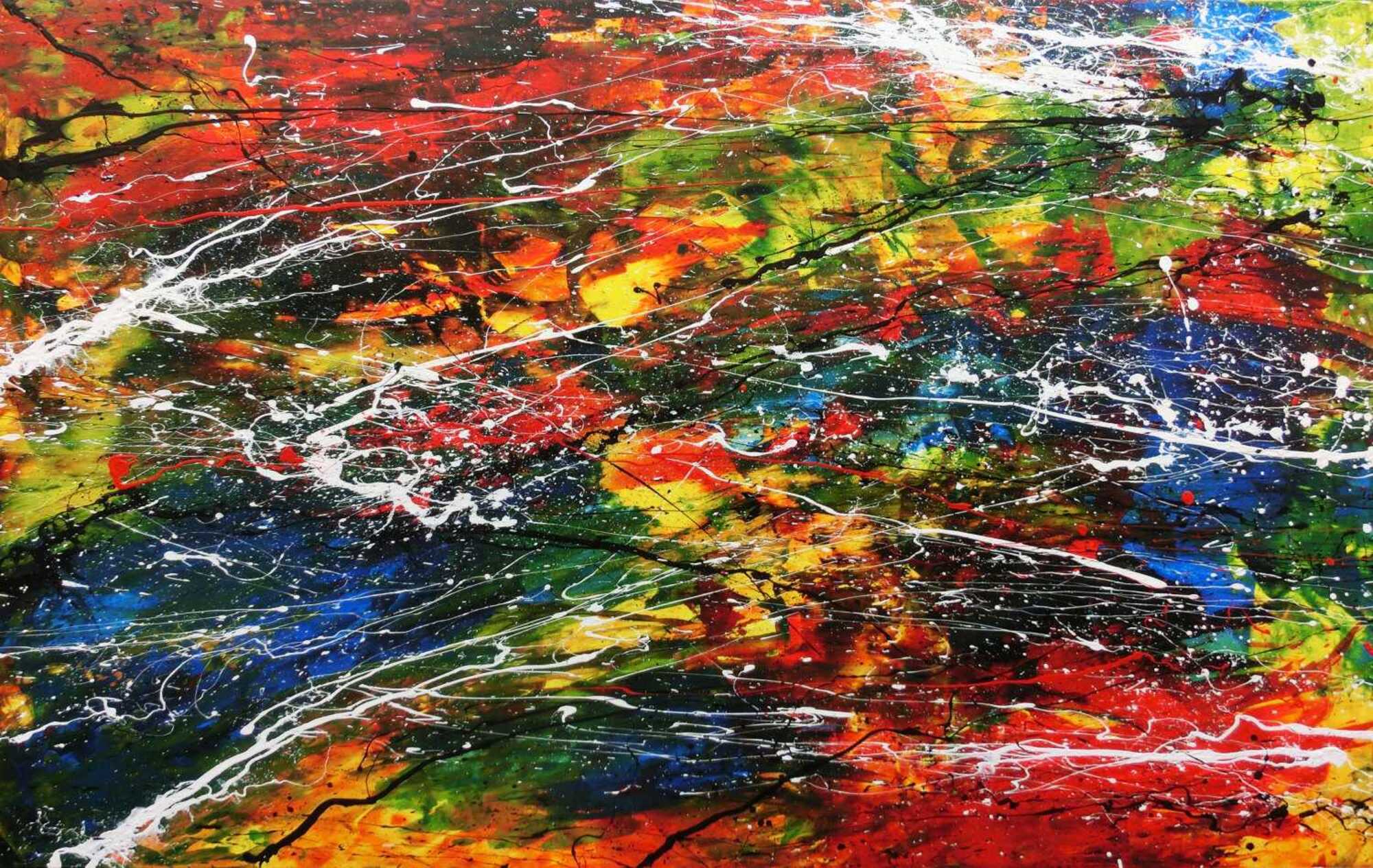 Abstraktes Acrylbild bunt modern