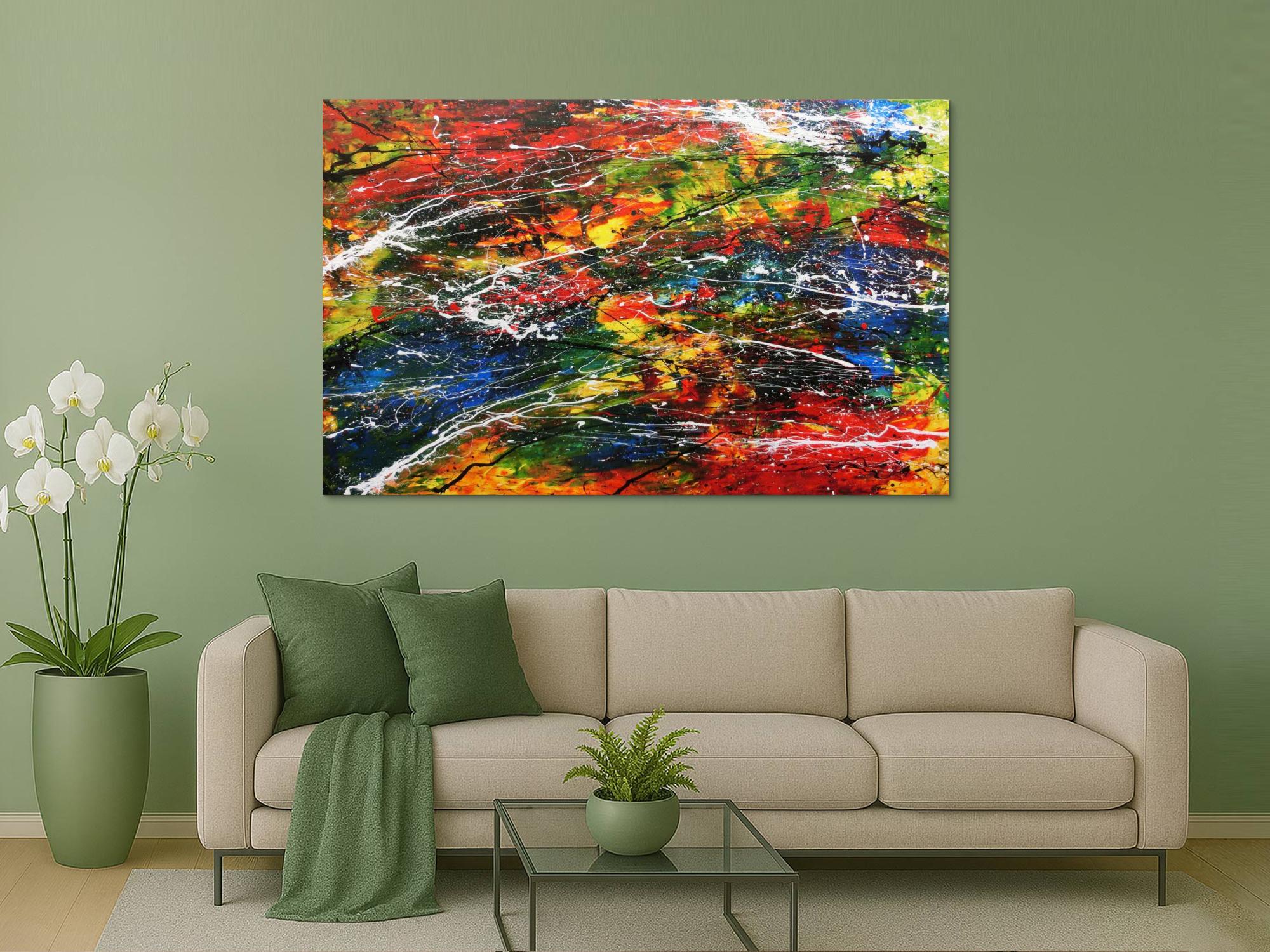 Abstraktes Acrylbild bunt modern