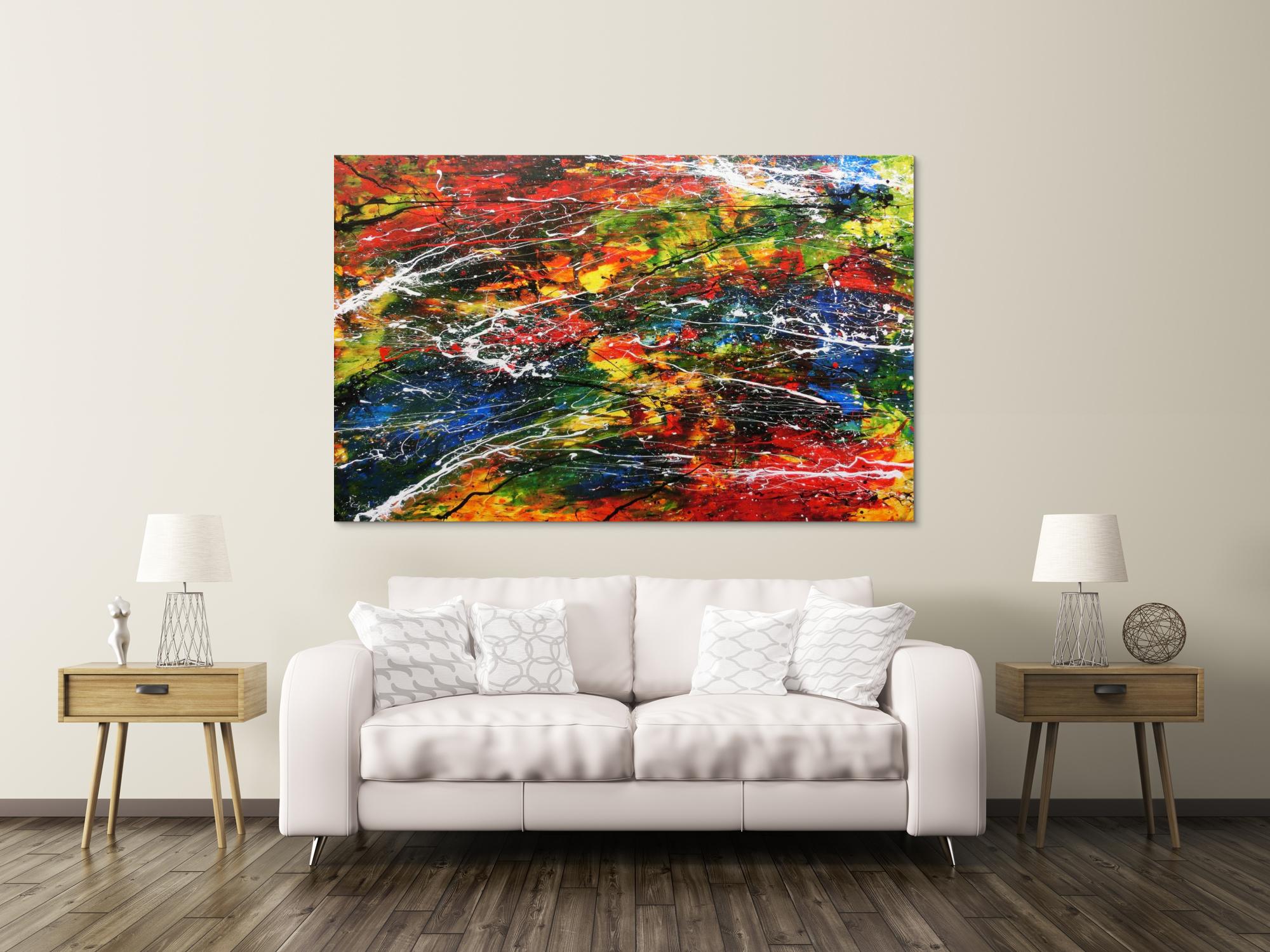 Abstraktes Acrylbild bunt modern