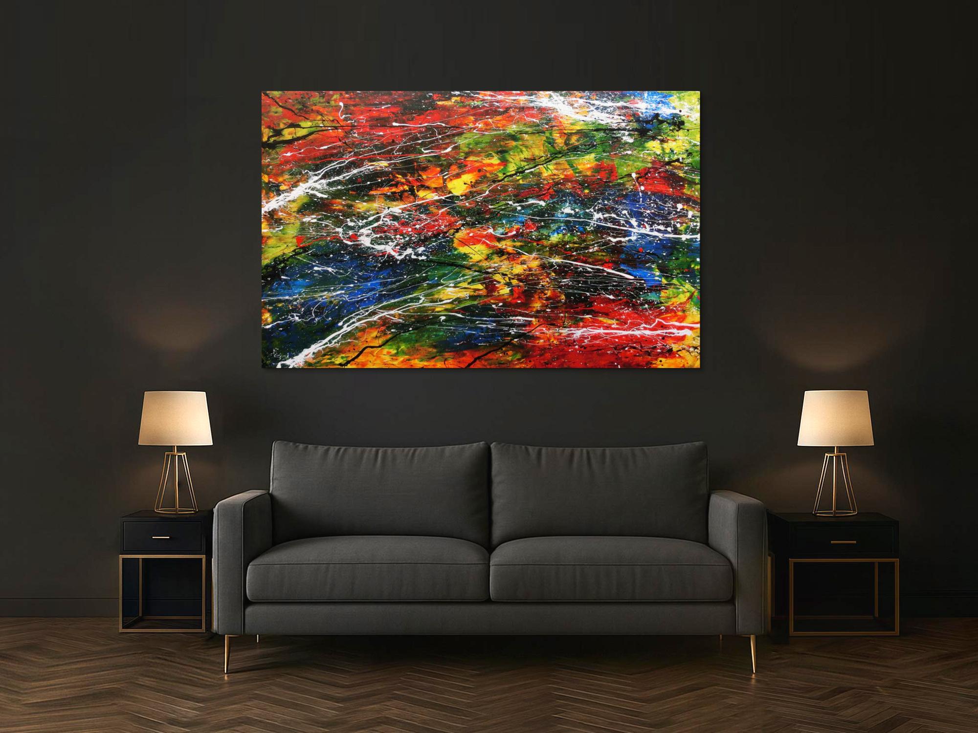 Abstraktes Acrylbild bunt modern