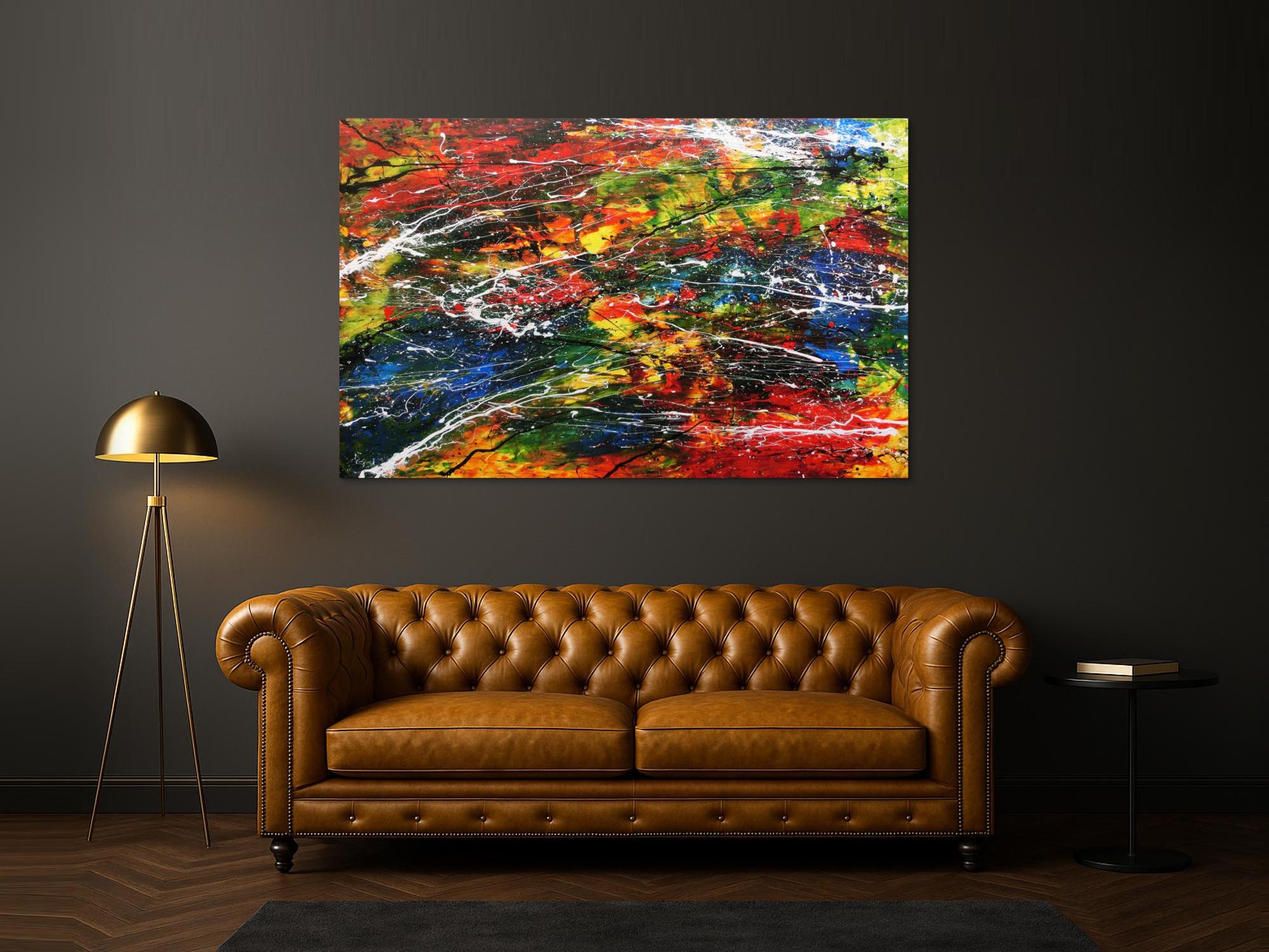 Abstraktes Acrylbild bunt modern