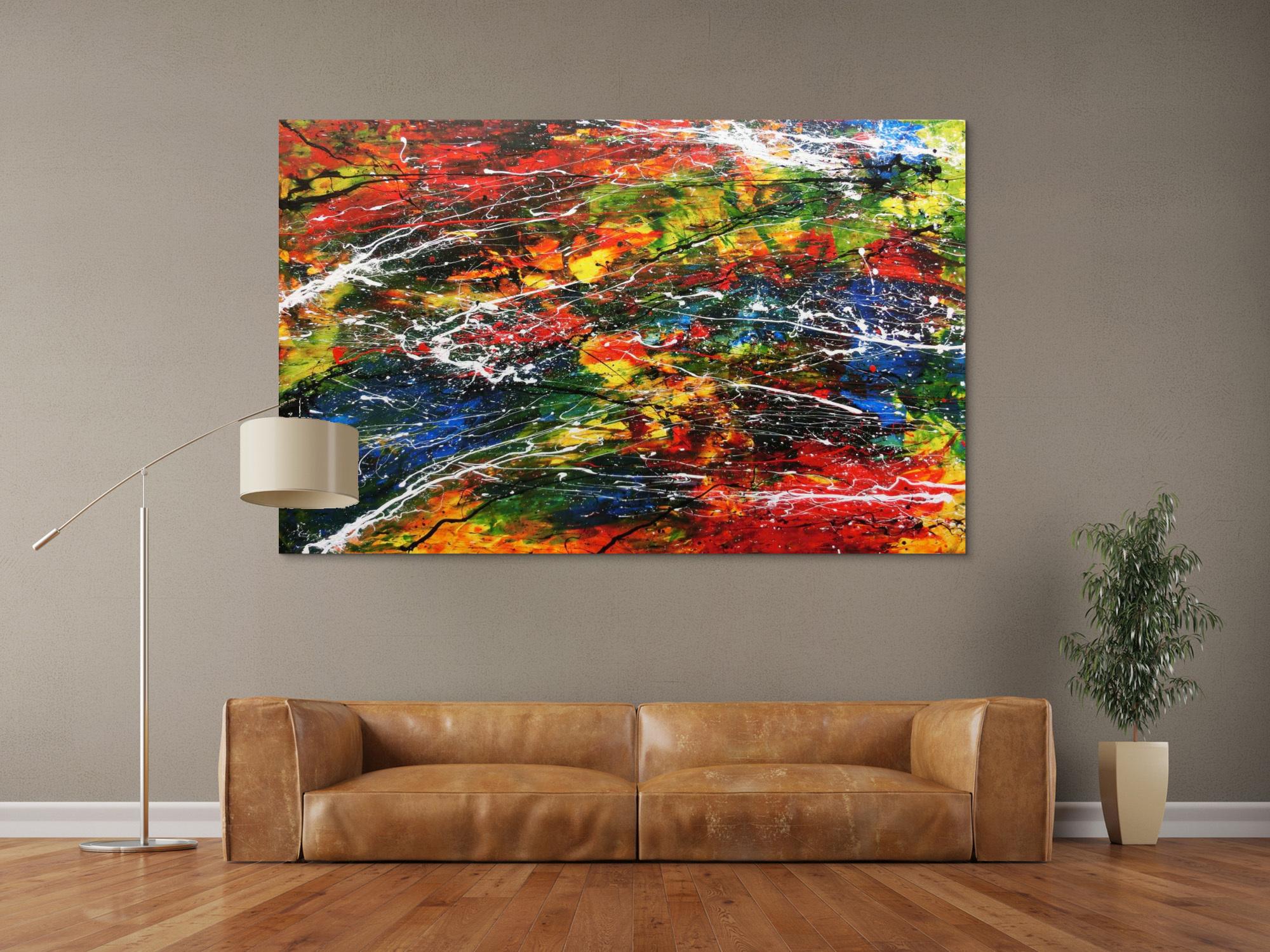 Abstraktes Acrylbild bunt modern