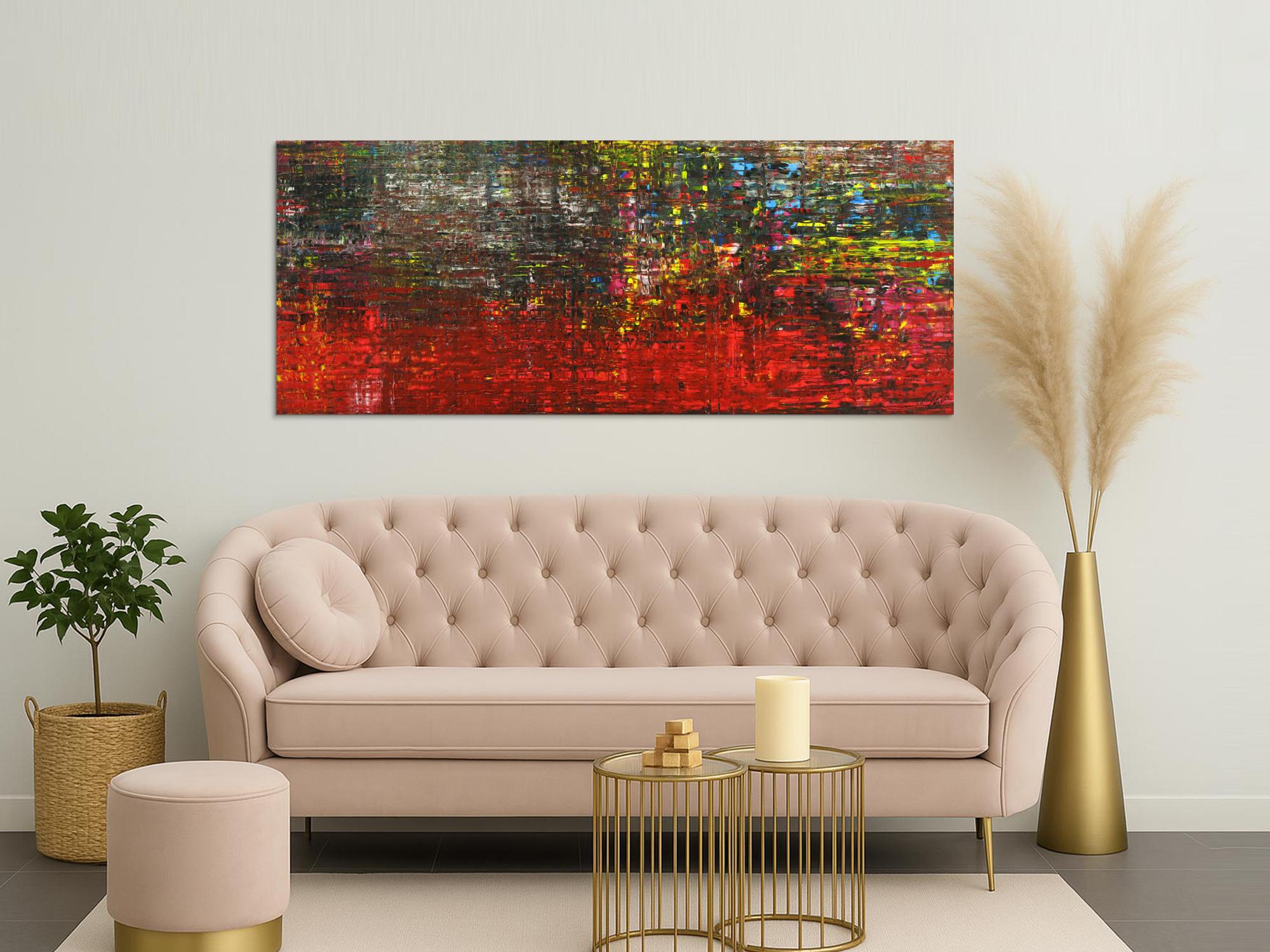 Abstraktes Gemälde Spachteltechnik Modern Art handgemalt auf Leinwand zeitgenössisch