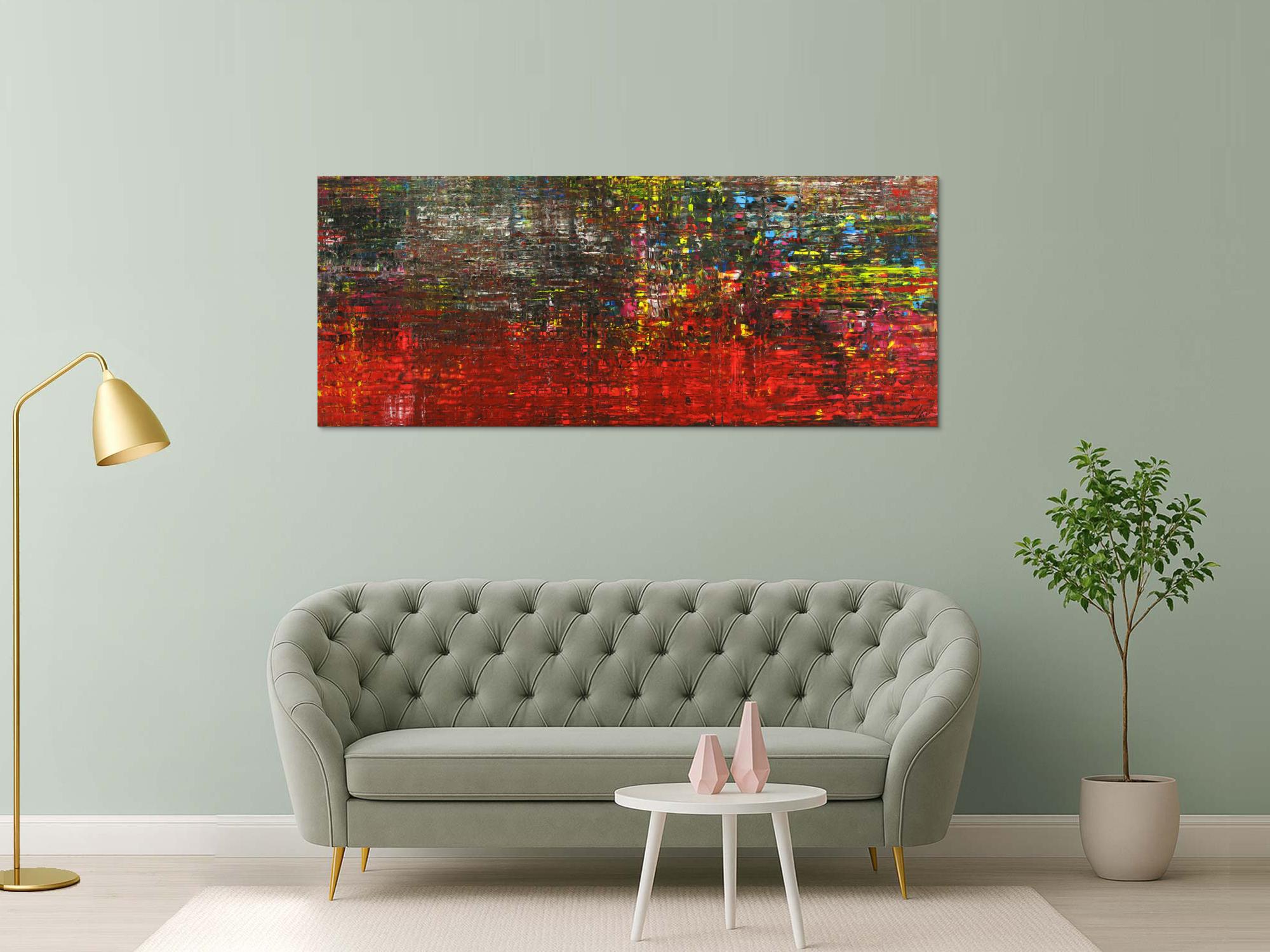 Abstraktes Gemälde Spachteltechnik Modern Art handgemalt auf Leinwand zeitgenössisch