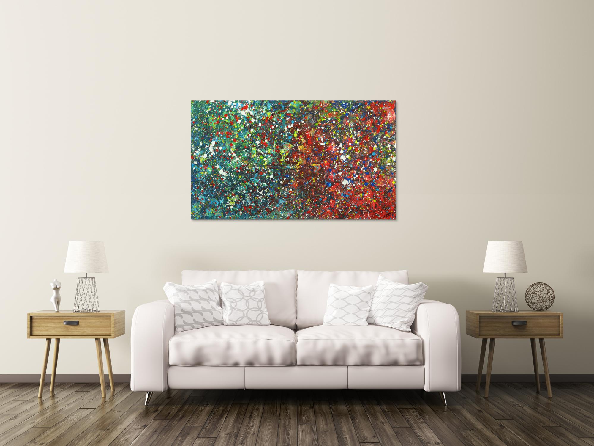 Abstraktes Acrylgemälde Modern Art handgemalt Action Painting