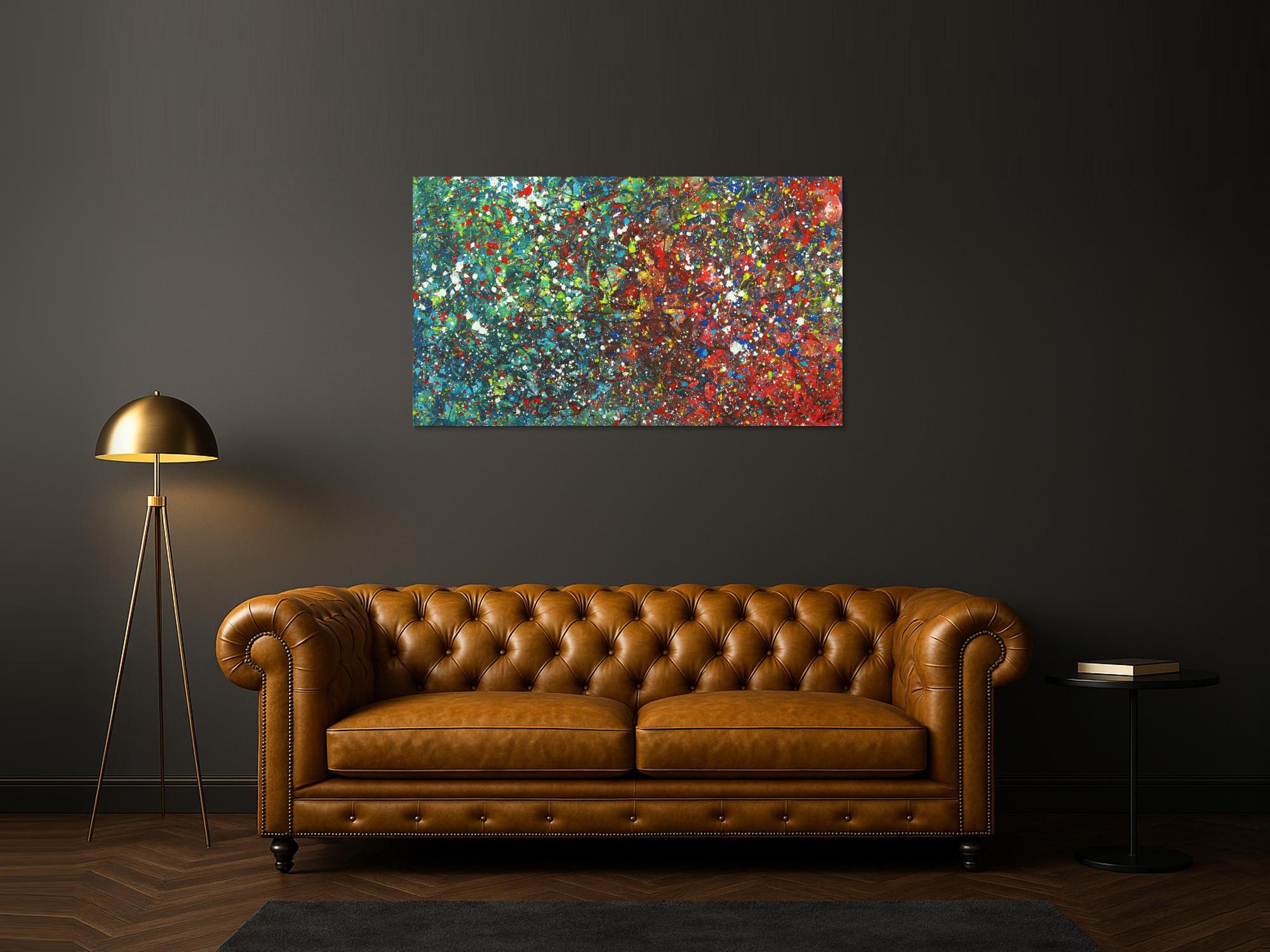 Abstraktes Acrylgemälde Modern Art handgemalt Action Painting