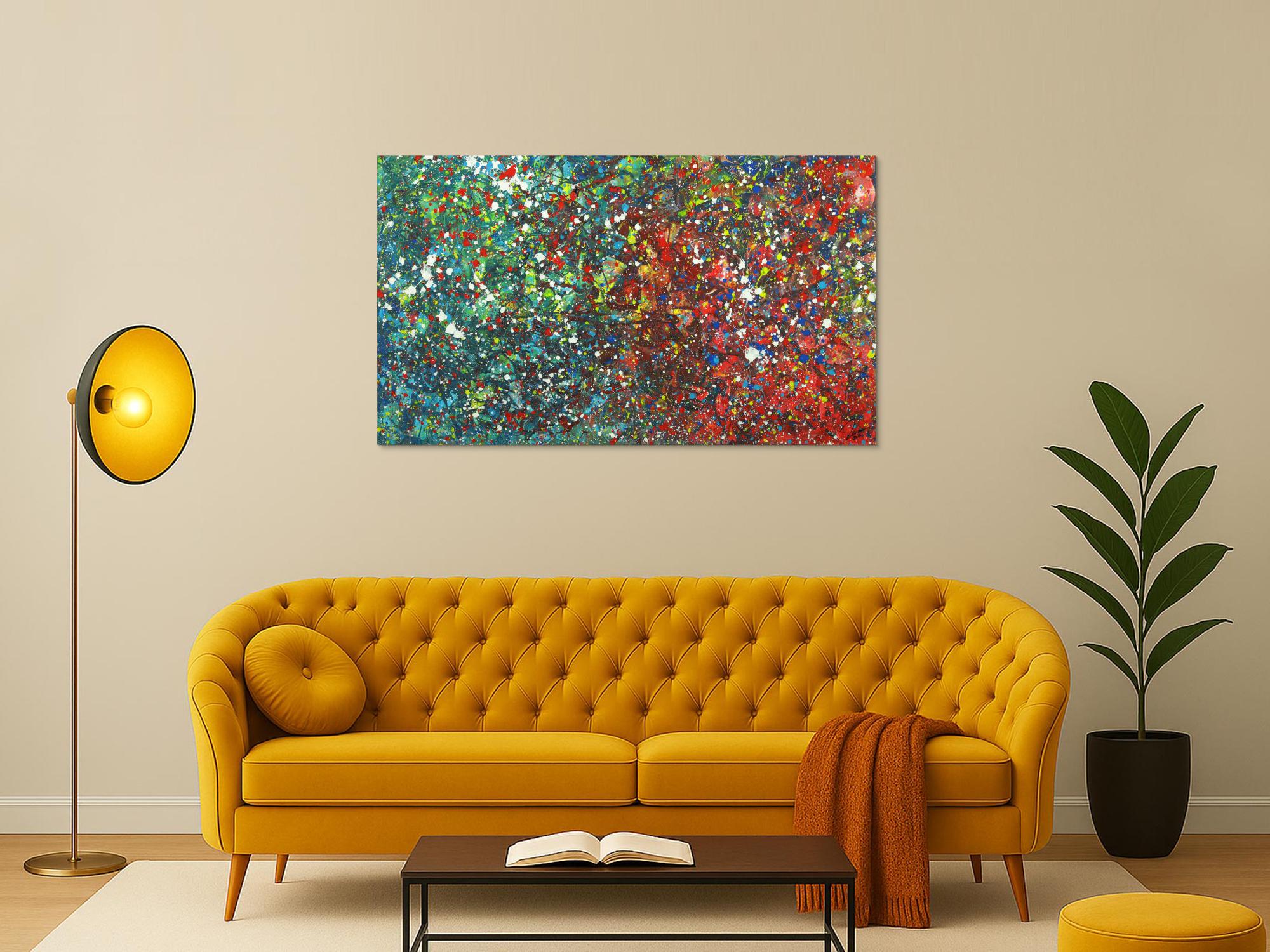 Abstraktes Acrylgemälde Modern Art handgemalt Action Painting