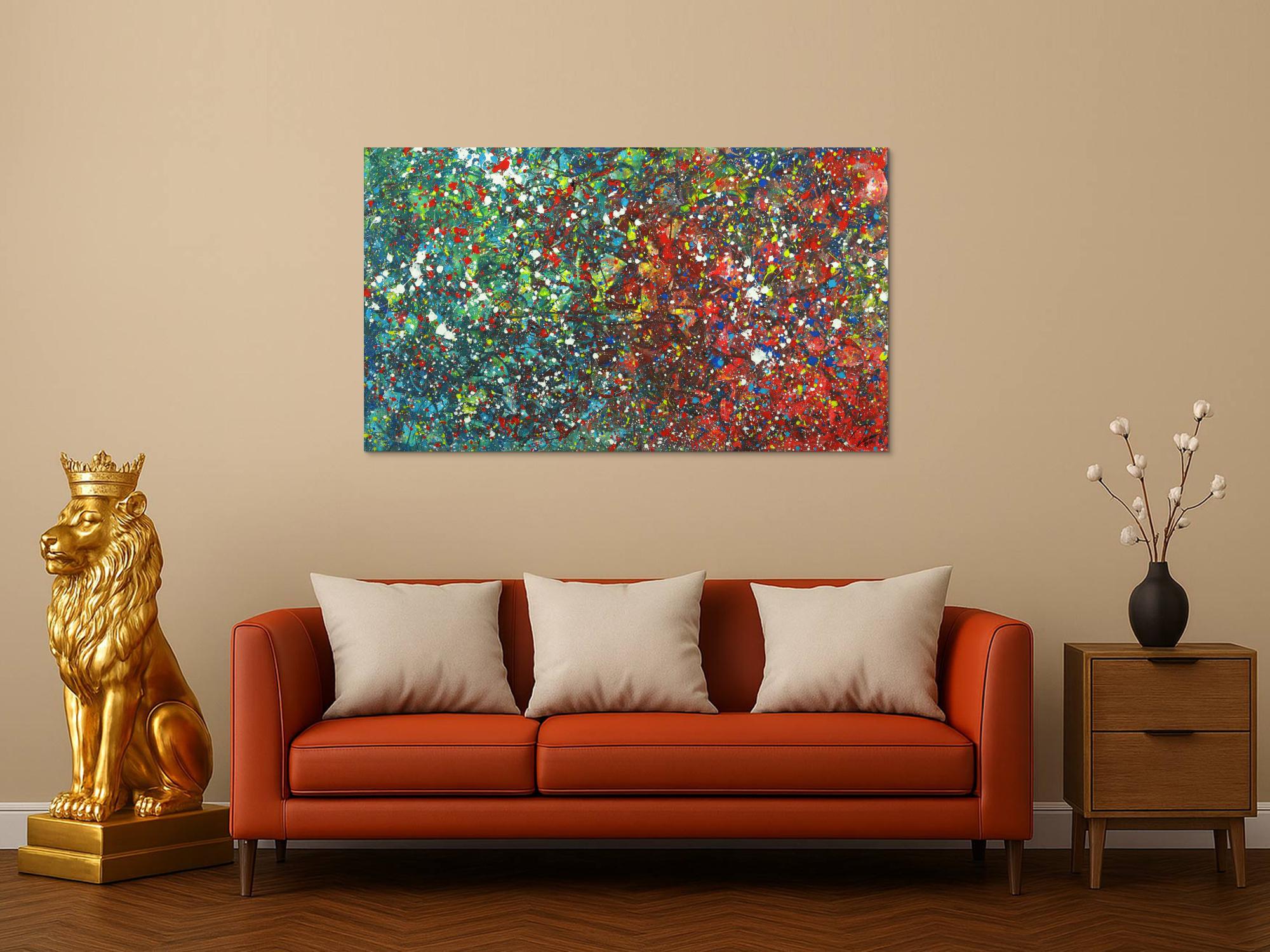 Abstraktes Acrylgemälde Modern Art handgemalt Action Painting