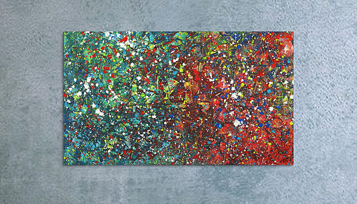 Abstraktes Acrylgemälde Modern Art handgemalt Action Painting