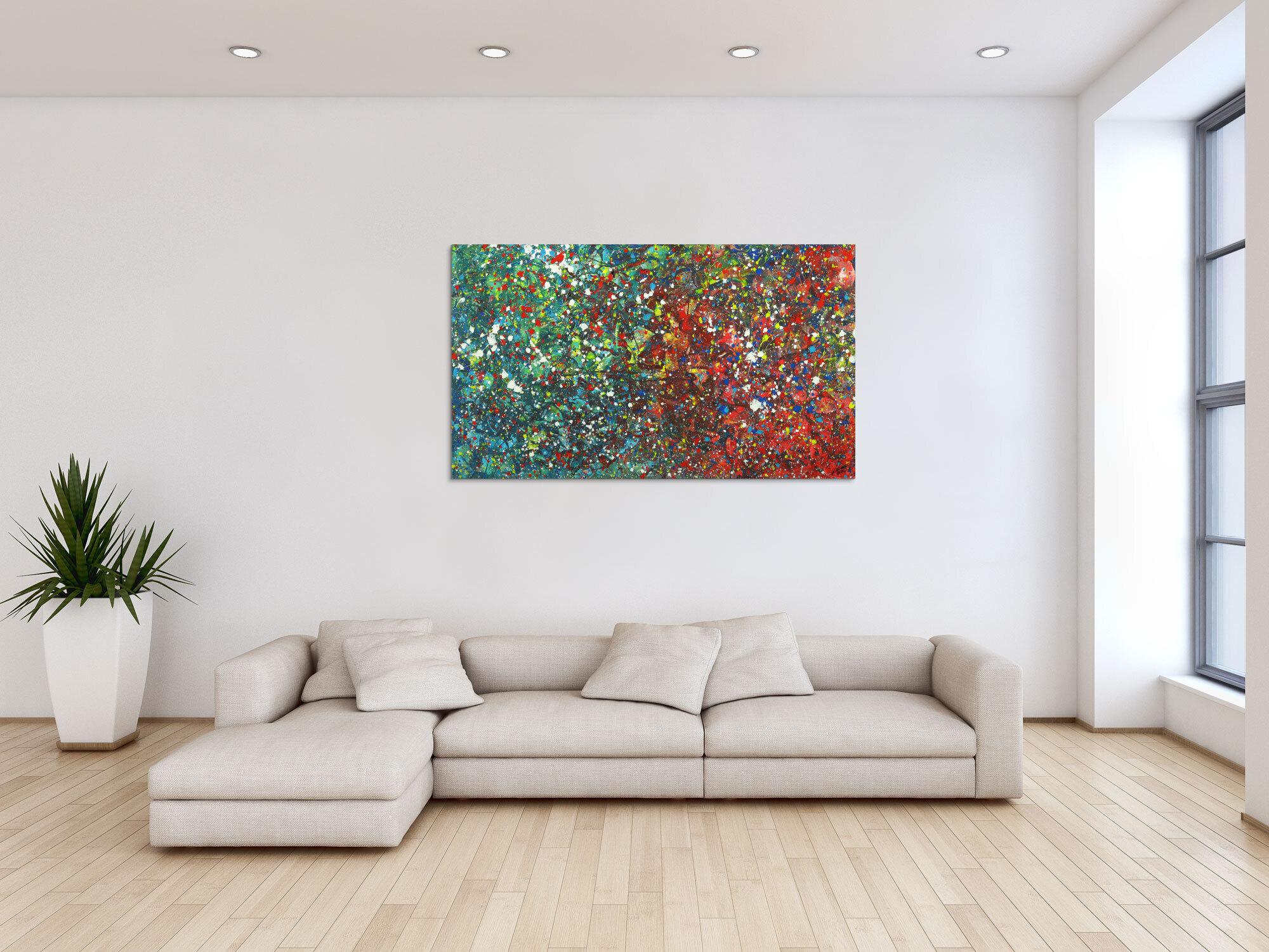 Abstraktes Acrylgemälde Modern Art handgemalt Action Painting