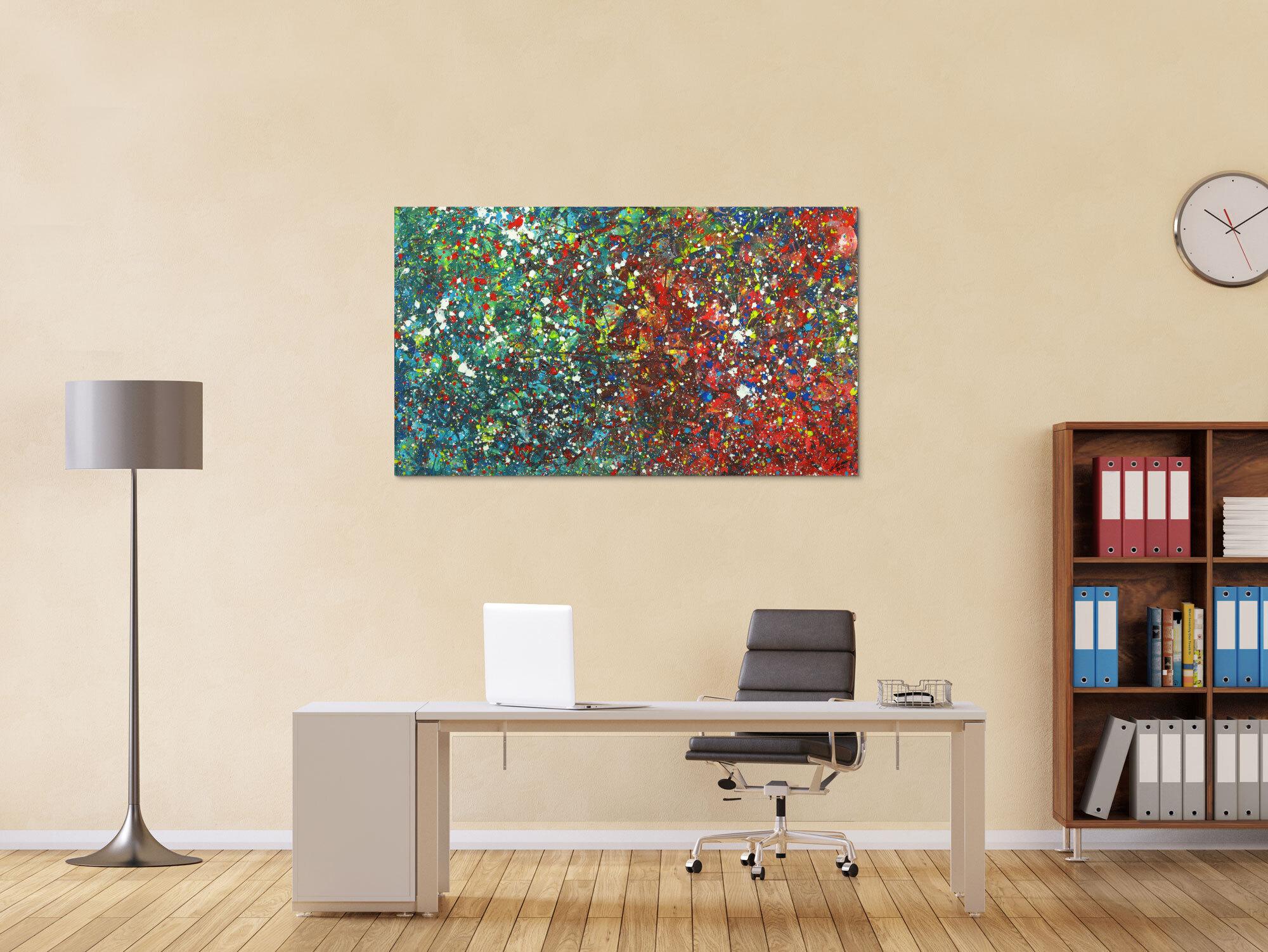 Abstraktes Acrylgemälde Modern Art handgemalt Action Painting