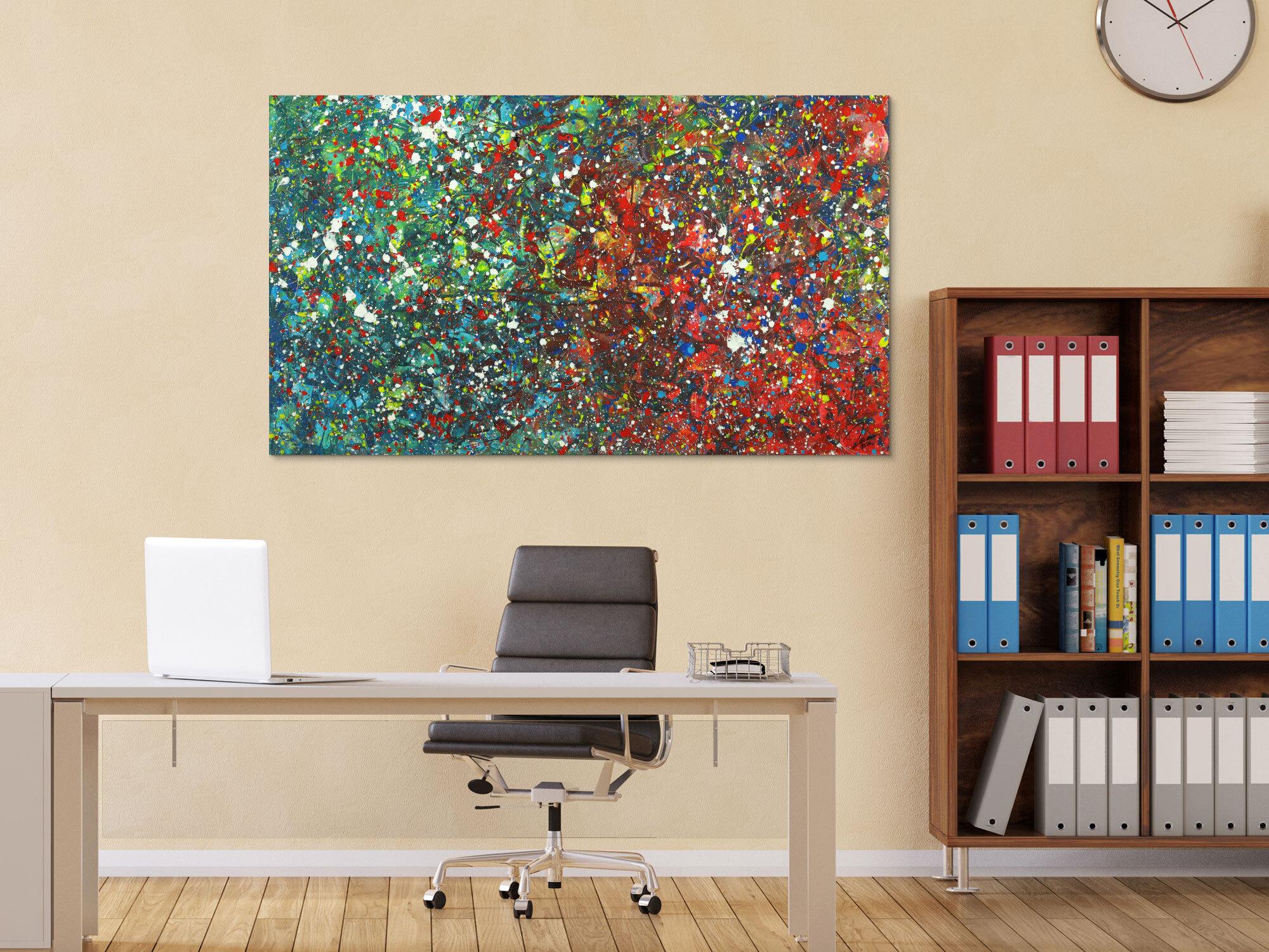 Abstraktes Acrylgemälde Modern Art handgemalt Action Painting