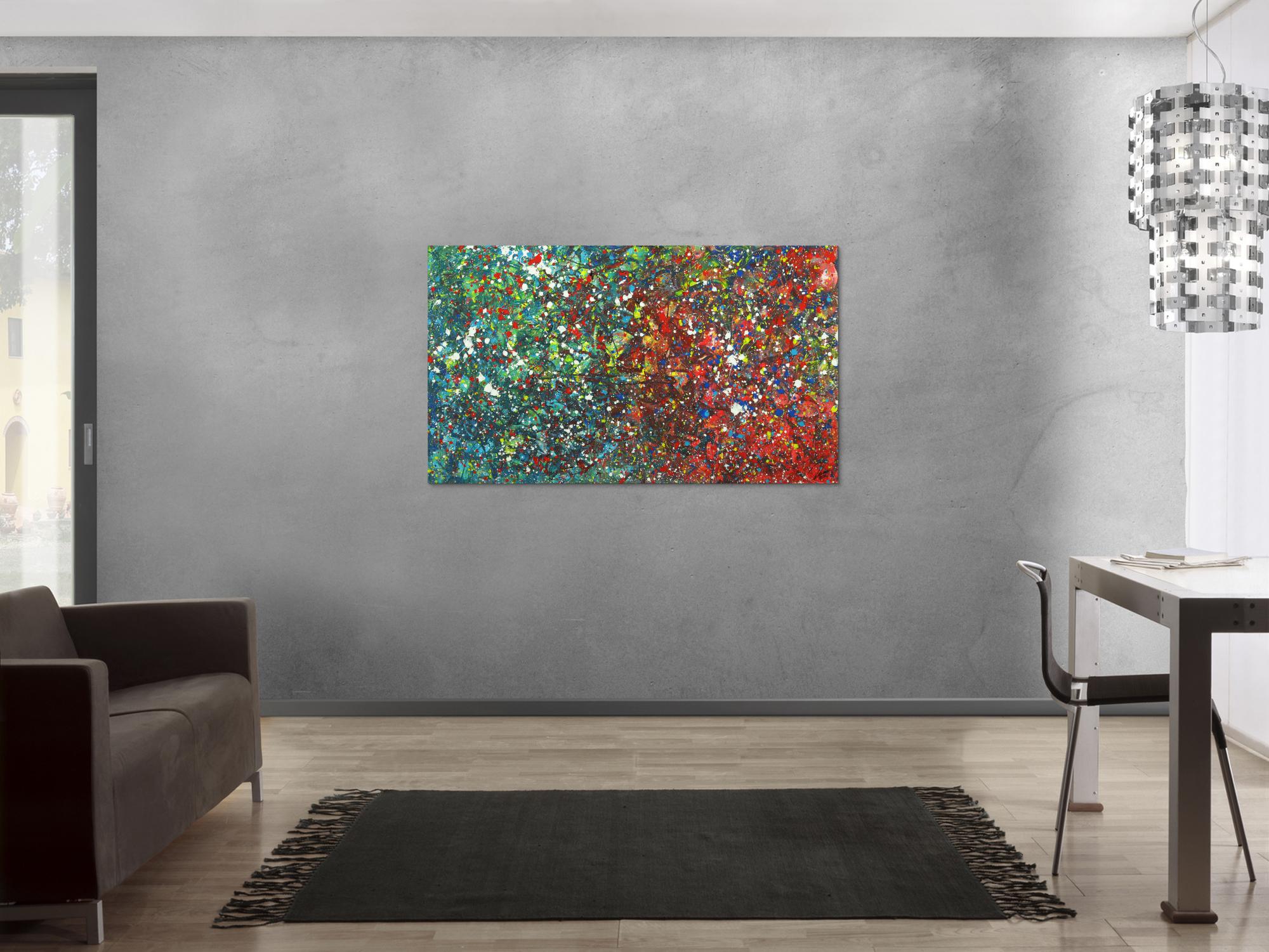 Abstraktes Acrylgemälde Modern Art handgemalt Action Painting